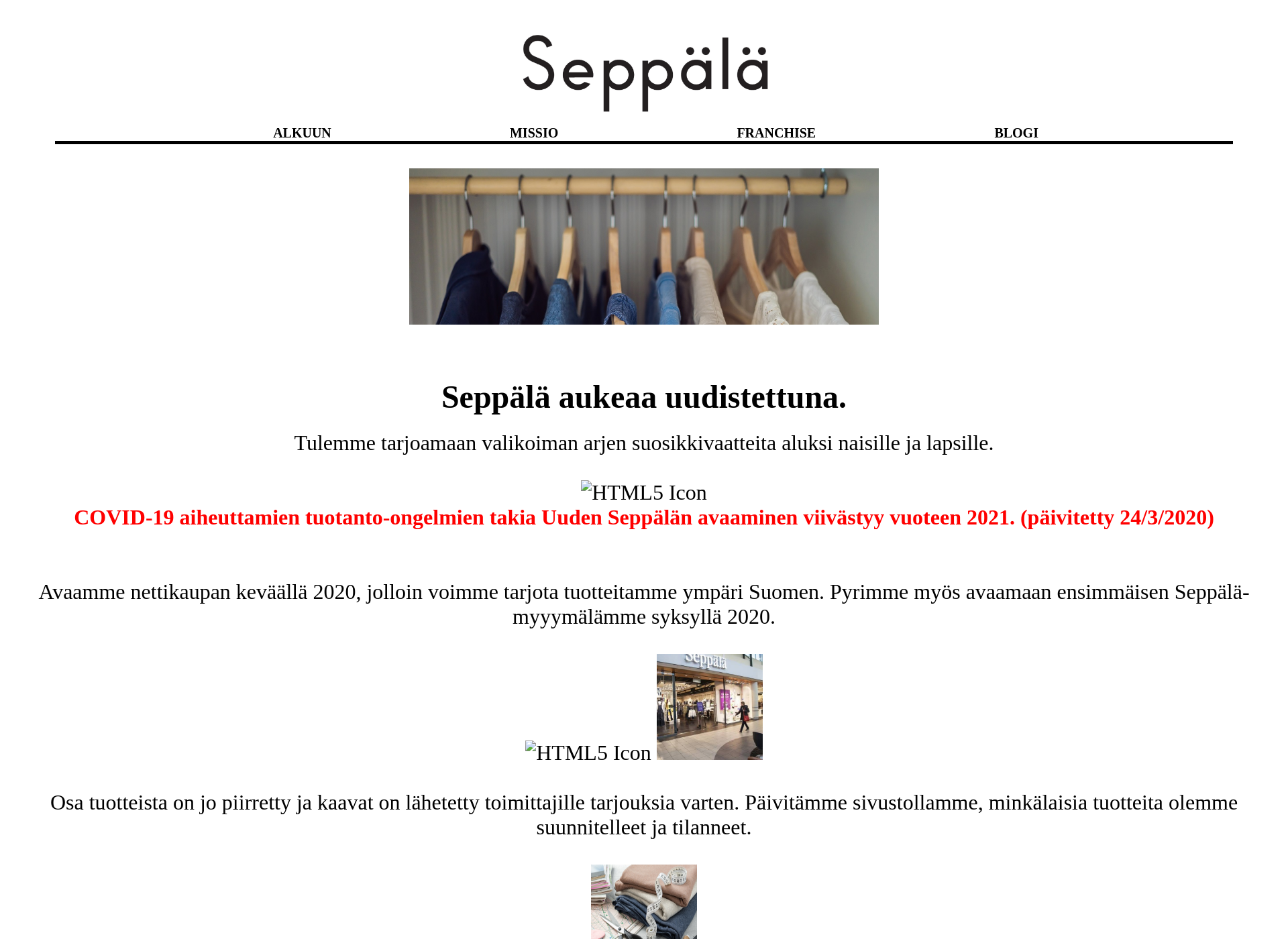 Skärmdump för byseppala.fi