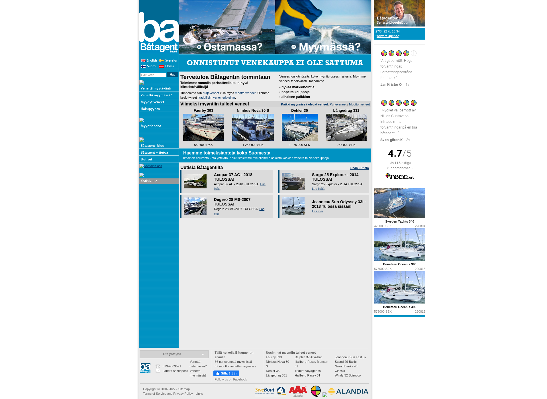 Screenshot for båtagent.fi