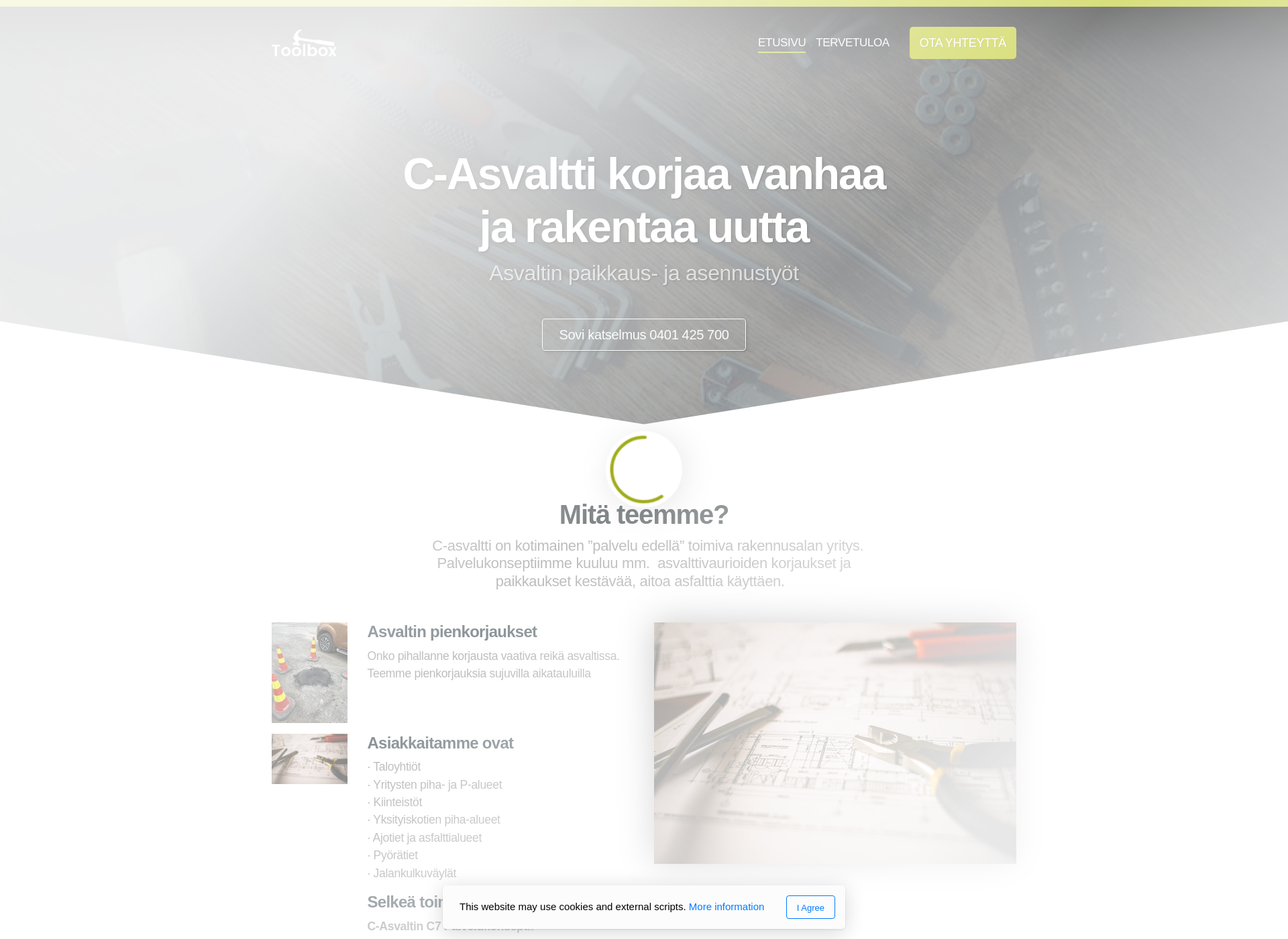 Skärmdump för c-asvaltti.fi