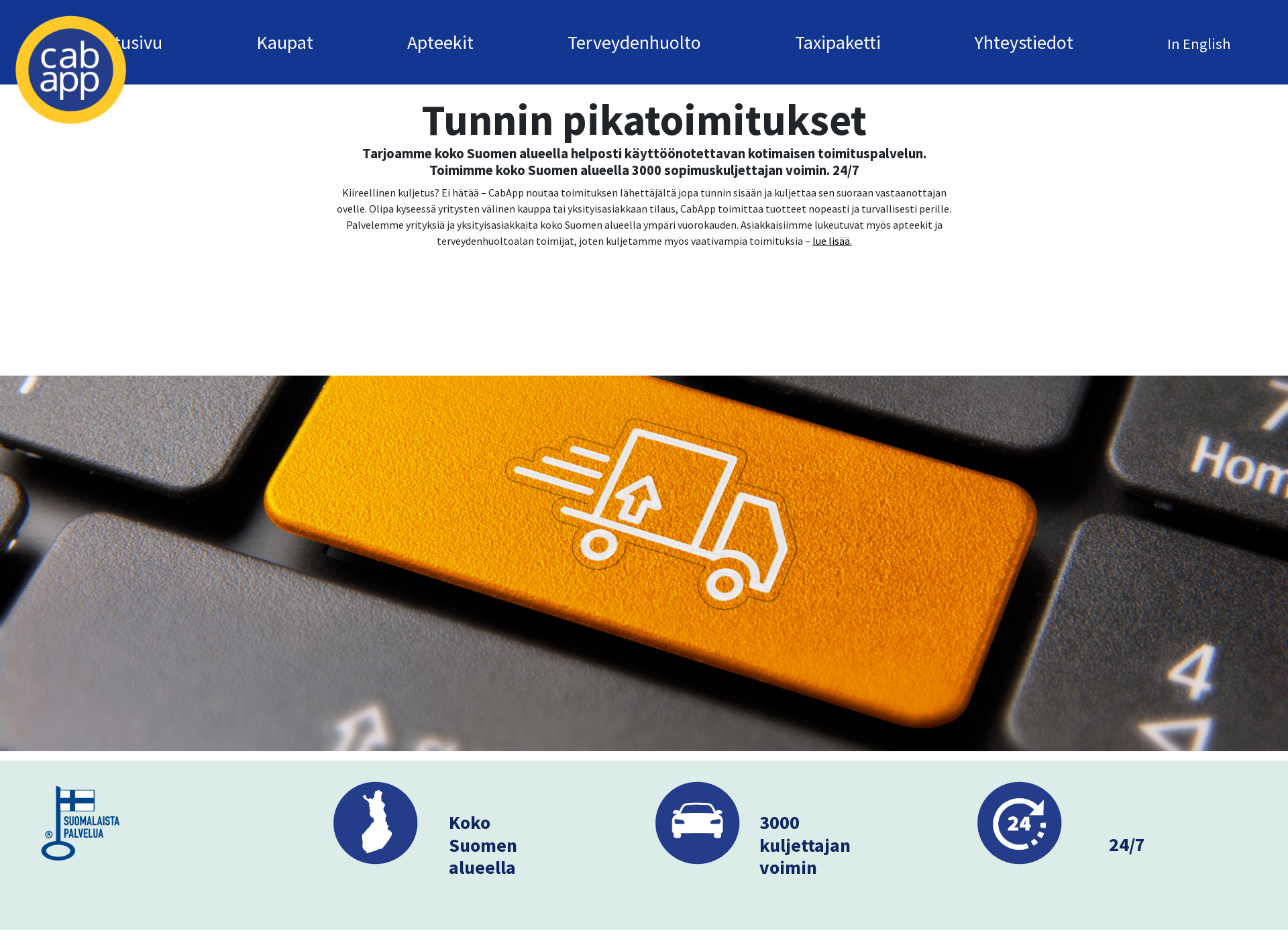 Skärmdump för cabapp.fi