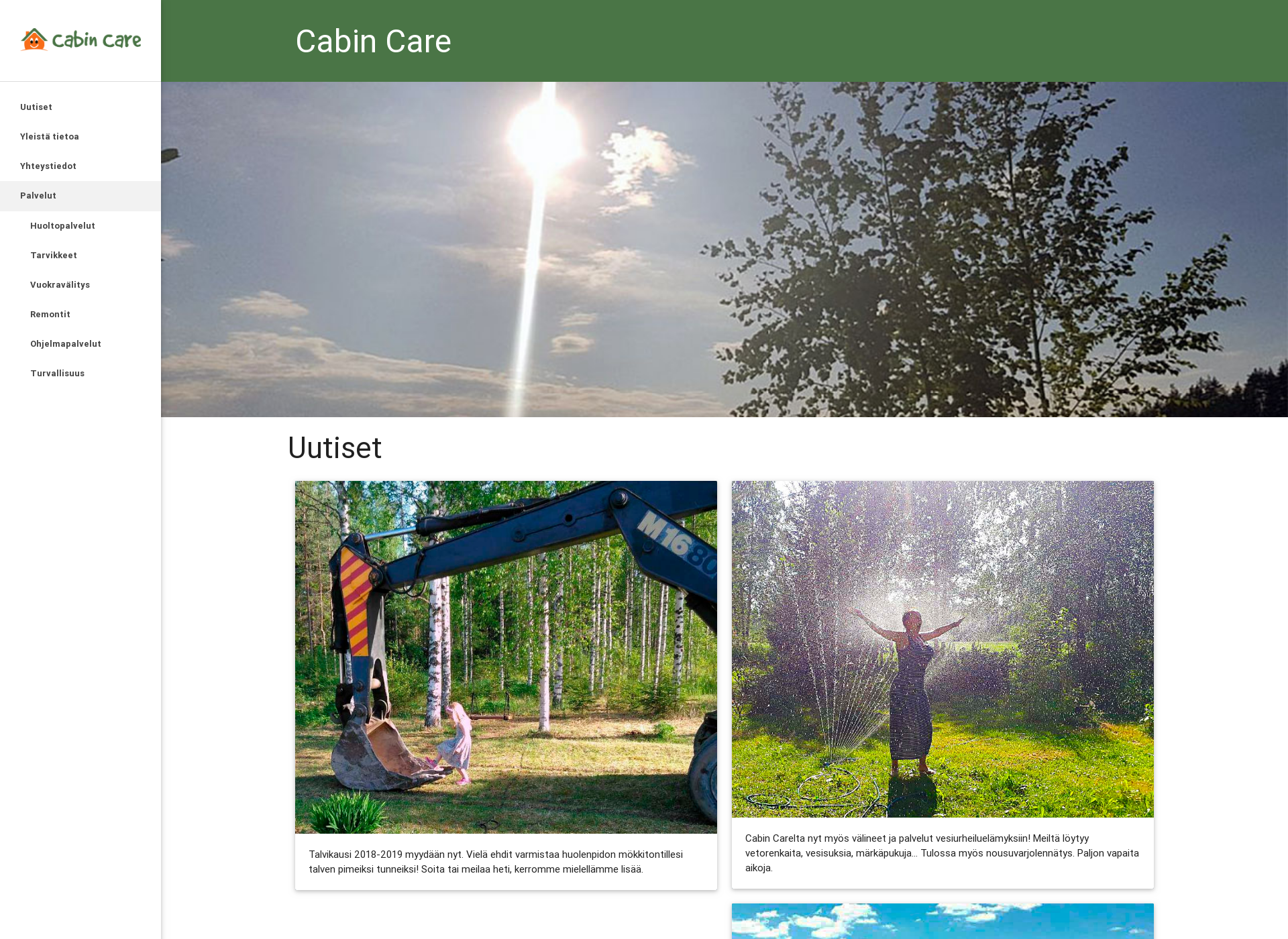 Screenshot for cabincare.fi