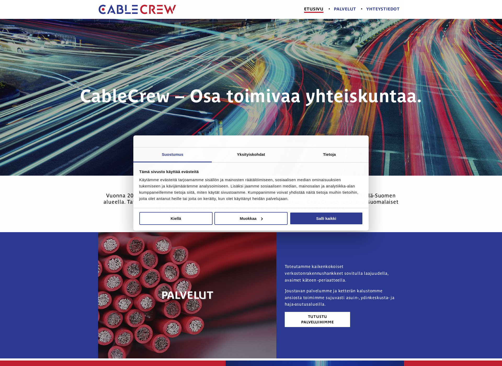 Näyttökuva cablecrew.fi