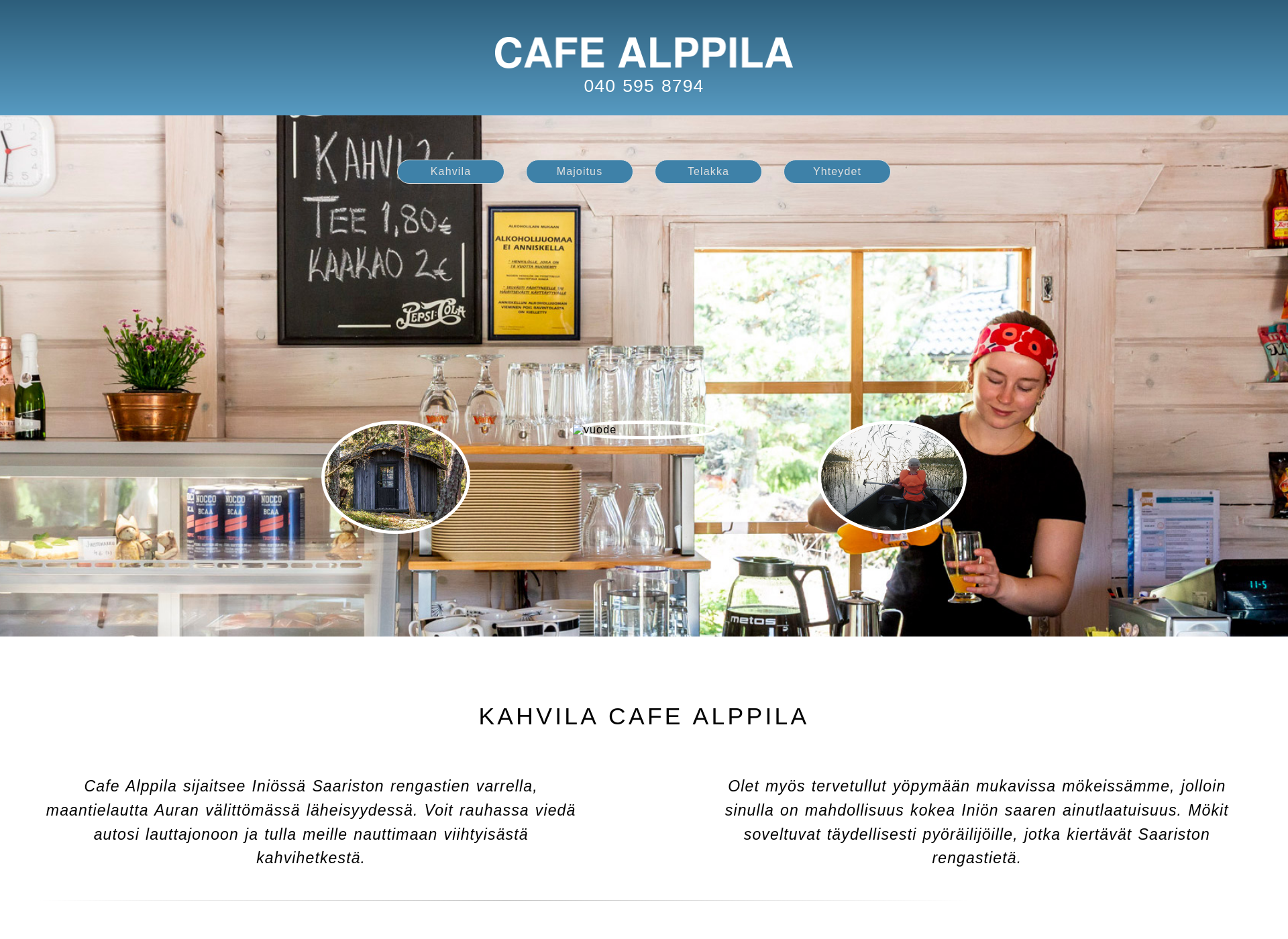 Skärmdump för cafealppila.fi