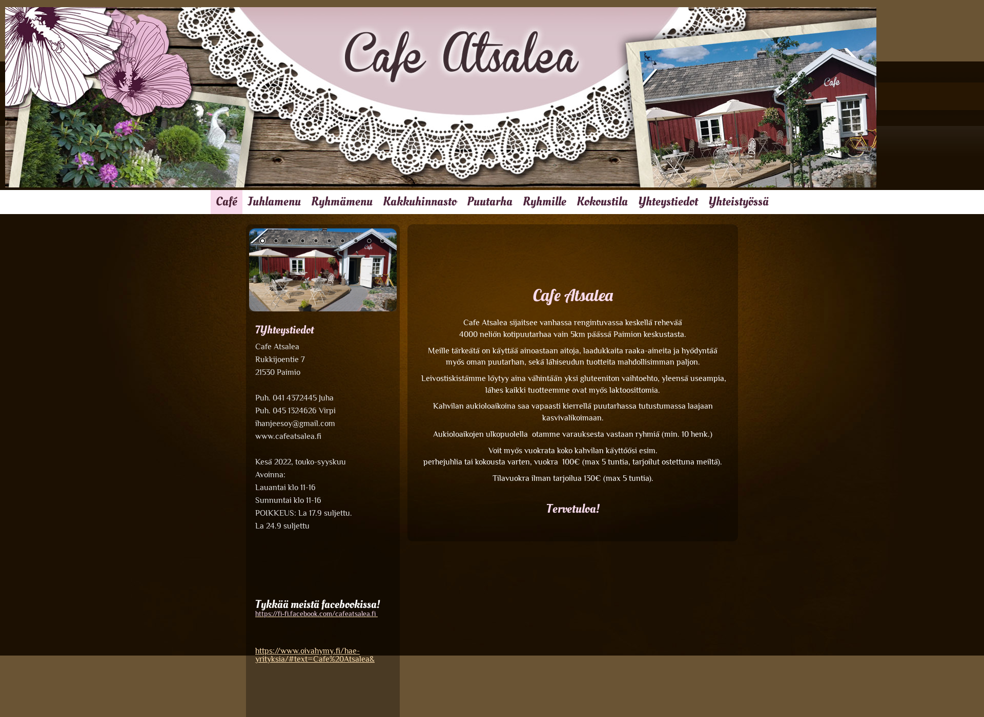 Skärmdump för cafeatsalea.fi