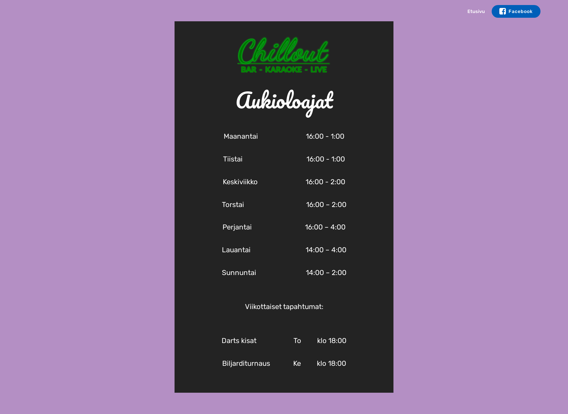 Screenshot for cafechillout.fi