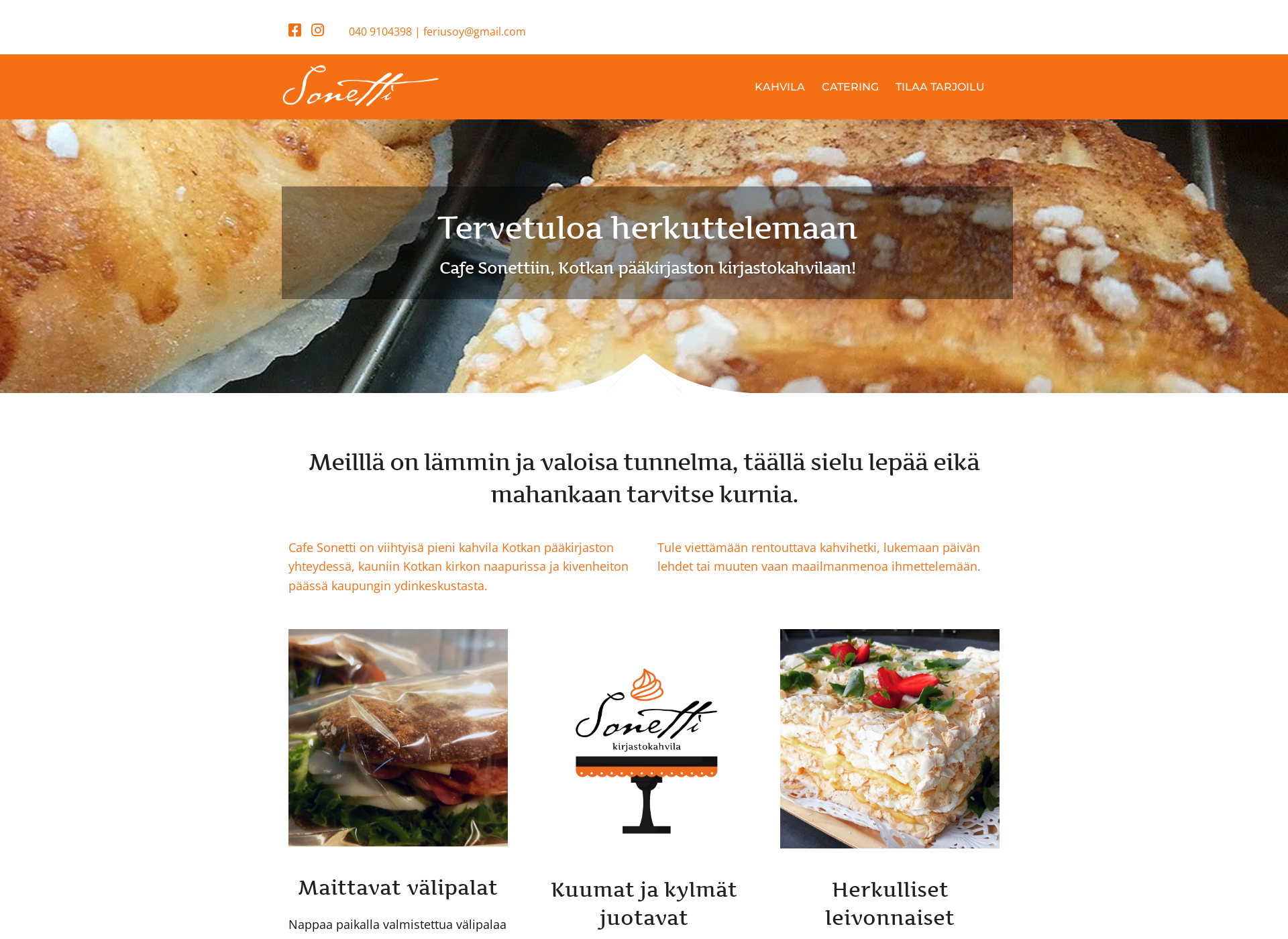 Skärmdump för cafesonetti.fi