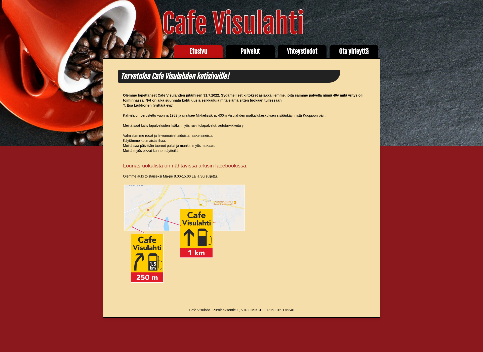 Screenshot for cafevisulahti.fi