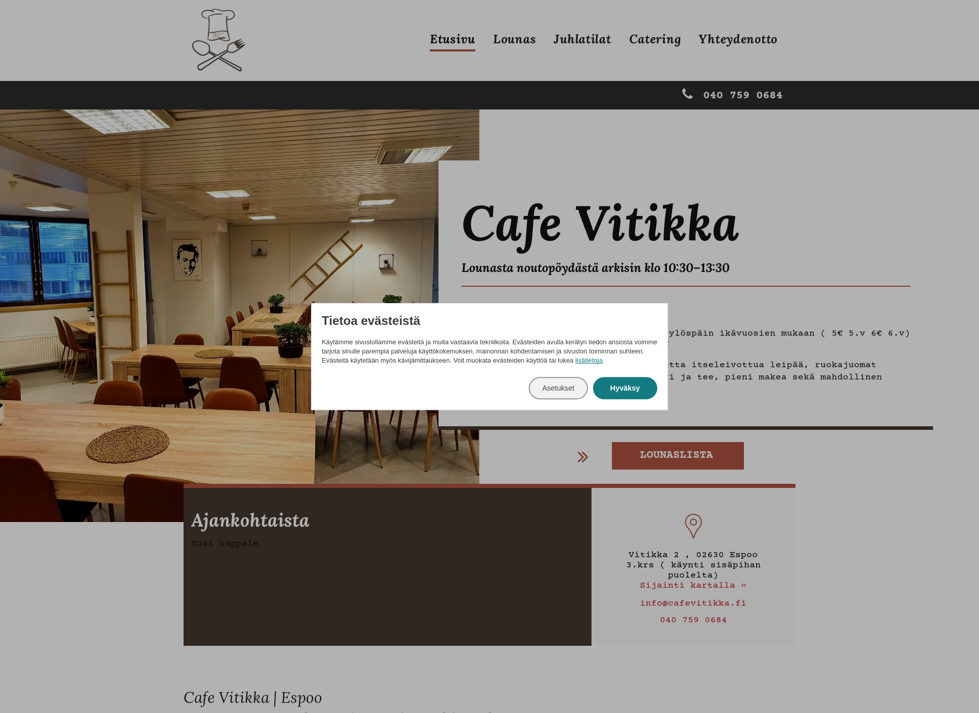 Skärmdump för cafevitikka.fi