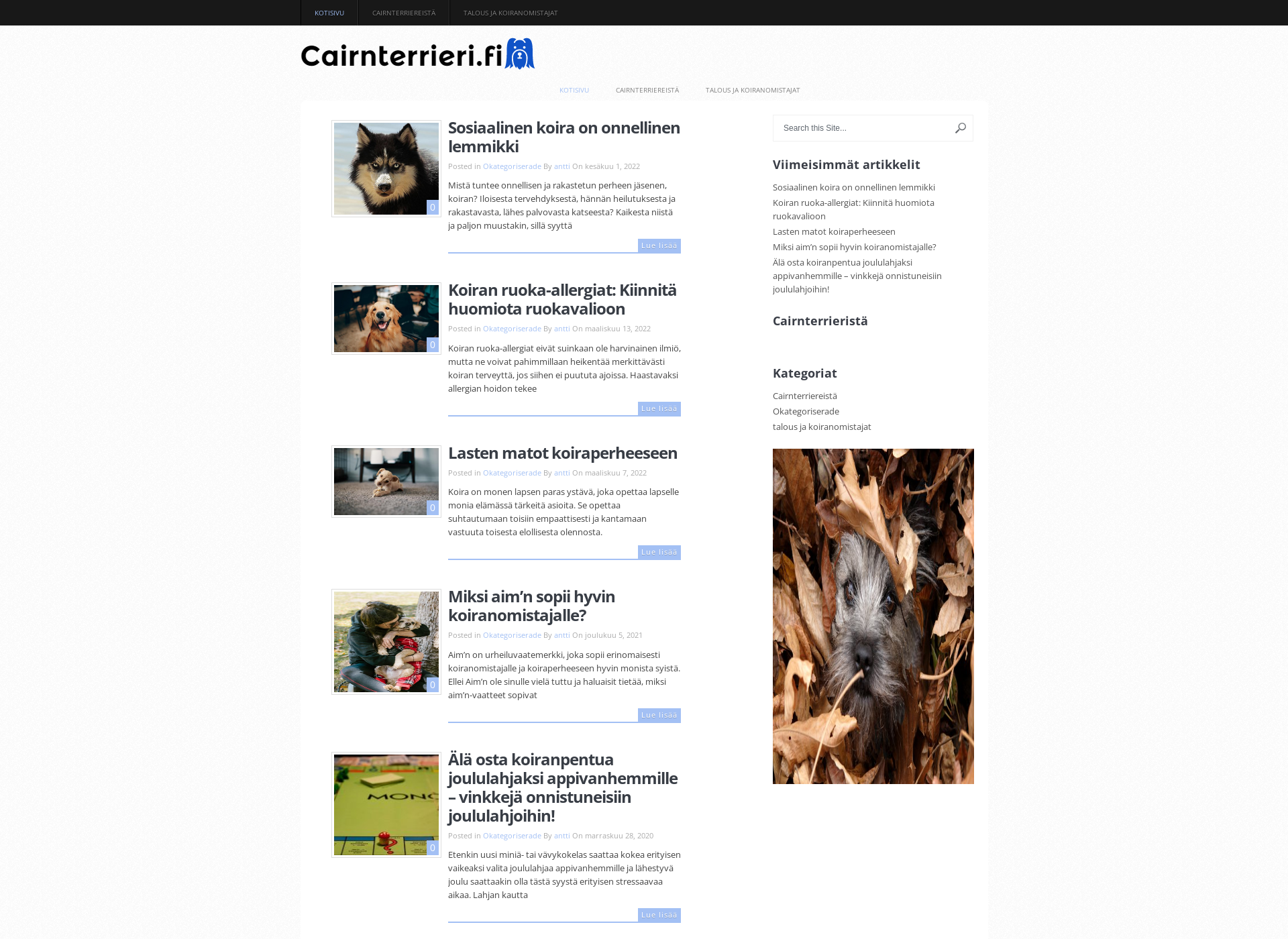 Screenshot for cairnterrieri.fi
