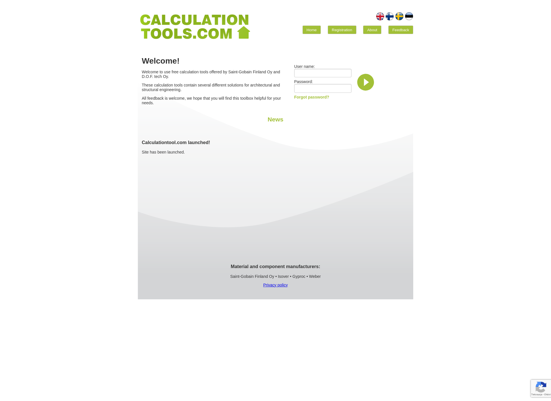 Screenshot for calculation-tools.fi
