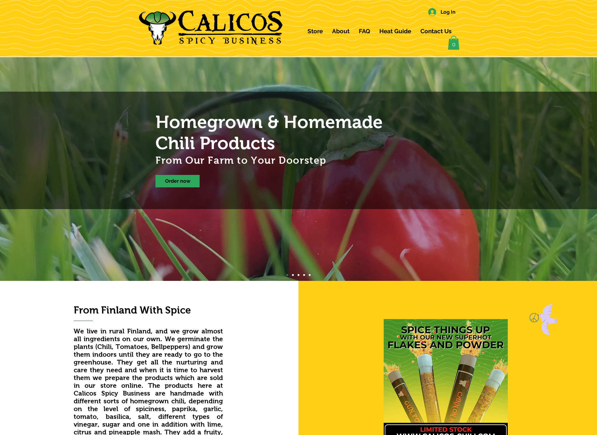 Screenshot for calicos-chili.com