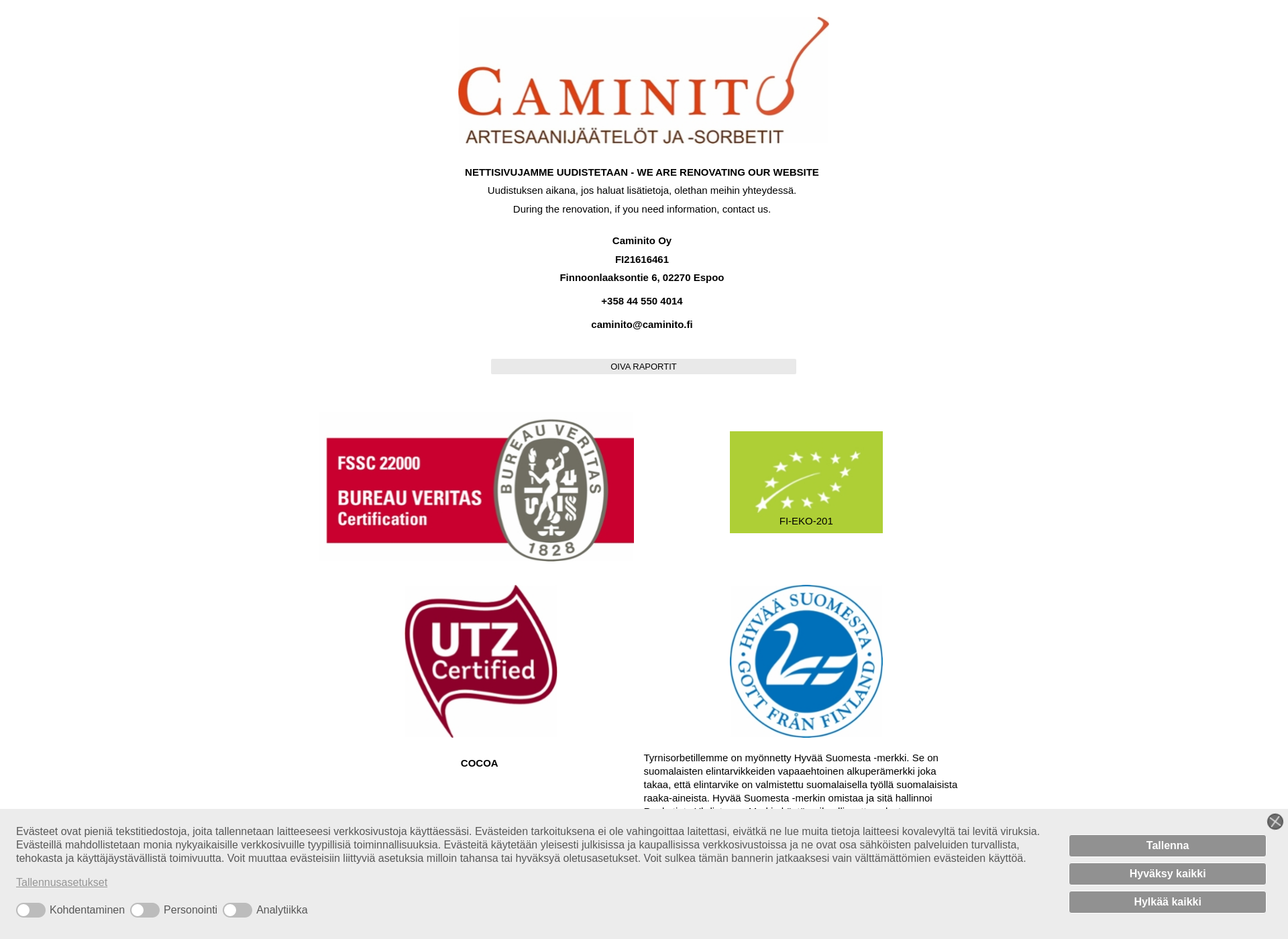 Skärmdump för caminito.fi