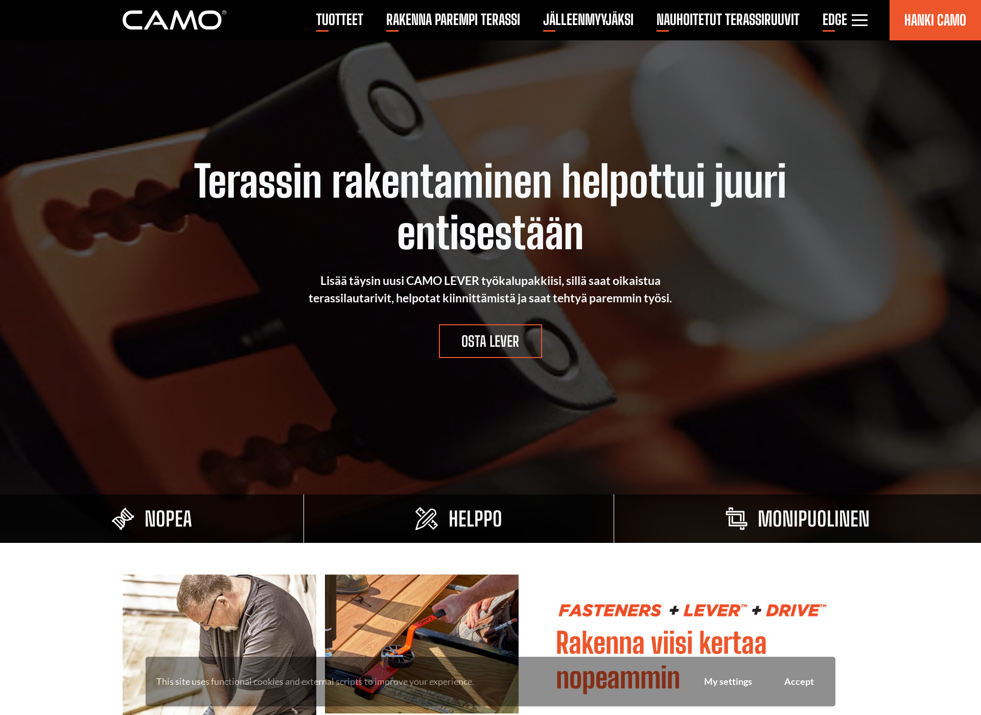 Skärmdump för camofasteners.fi
