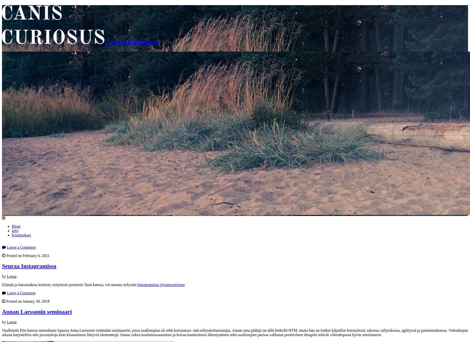 Skärmdump för caniscuriosus.fi
