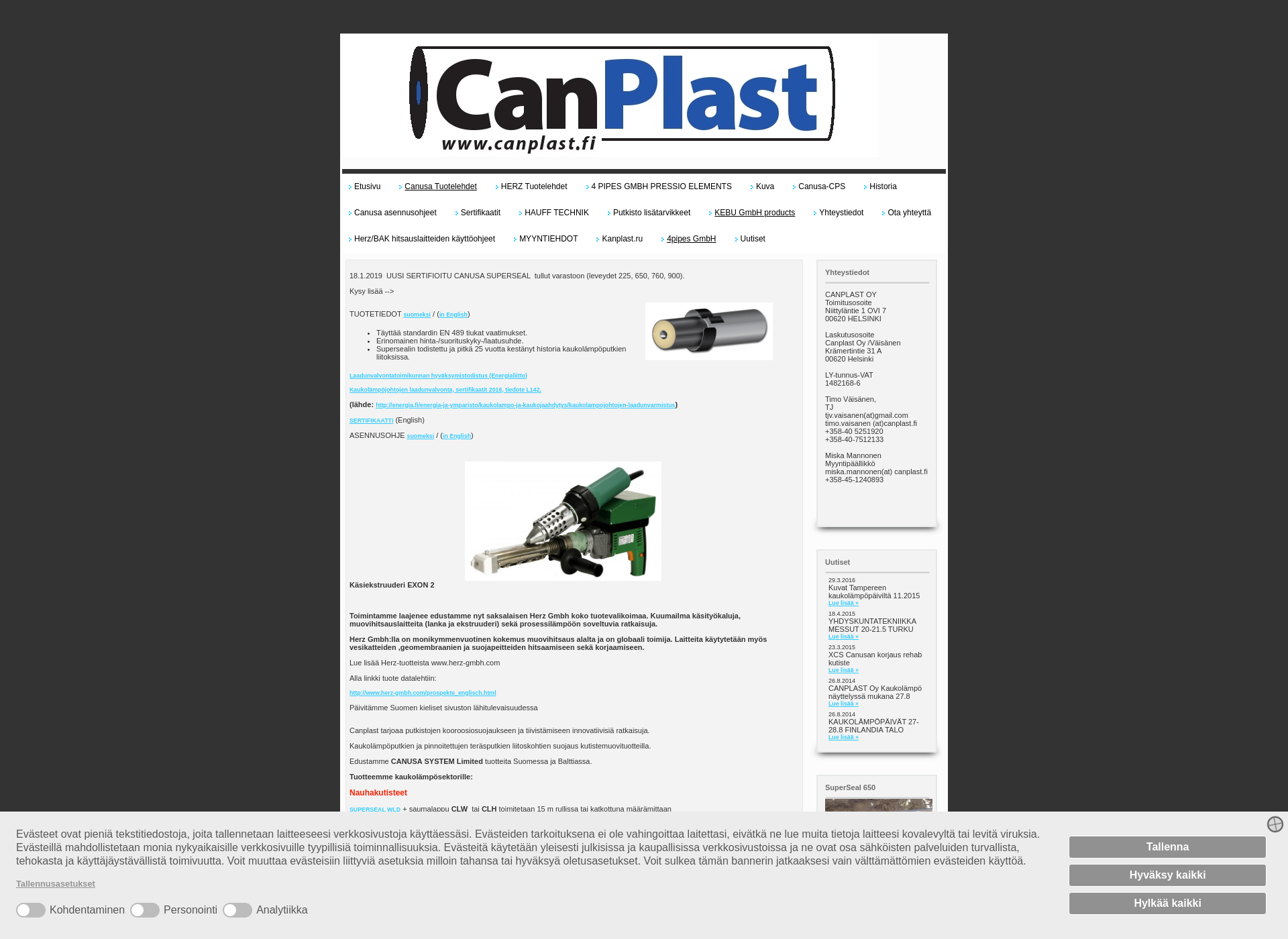 Screenshot for canplast.fi