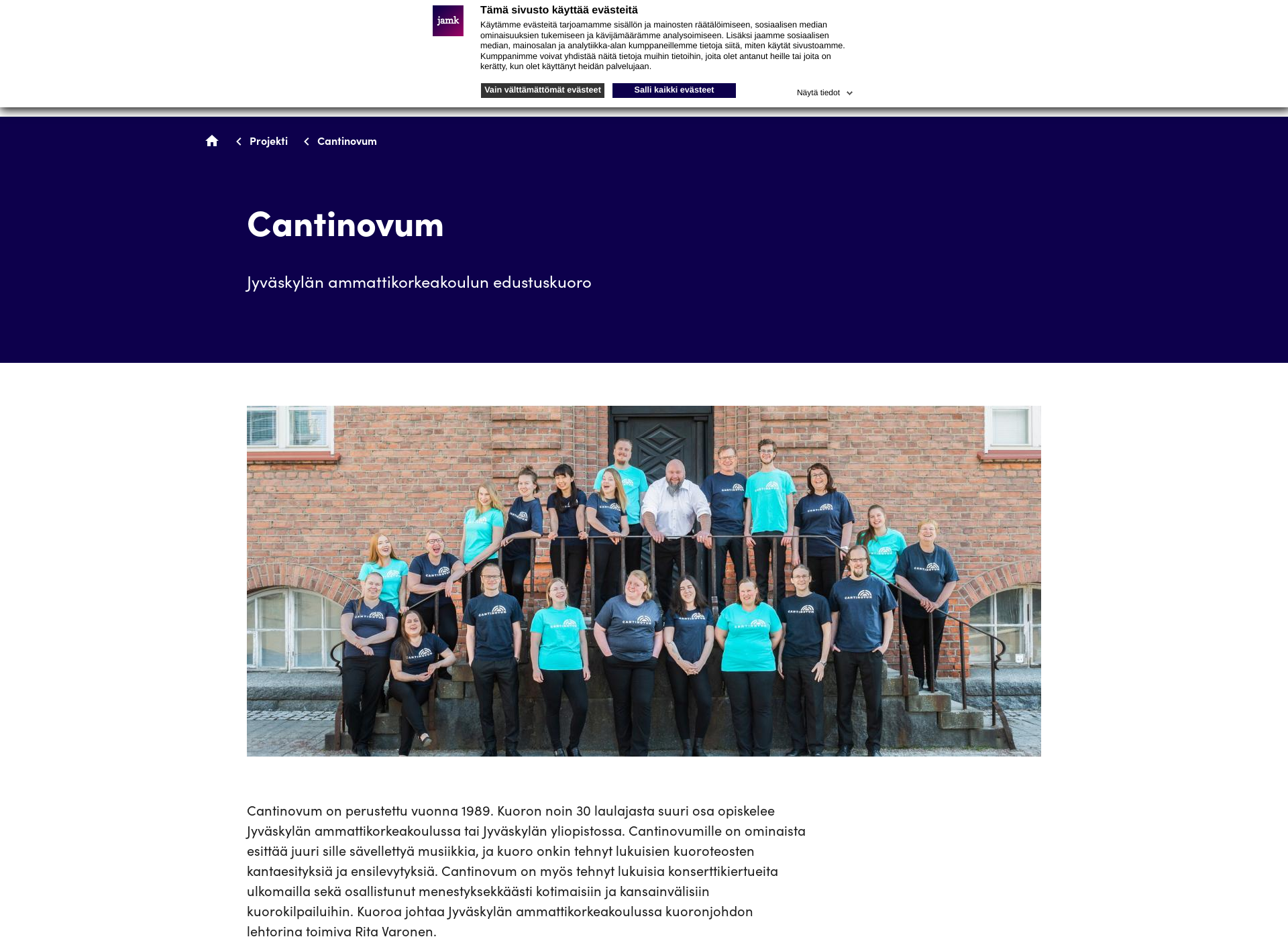 Skärmdump för cantinovum.fi