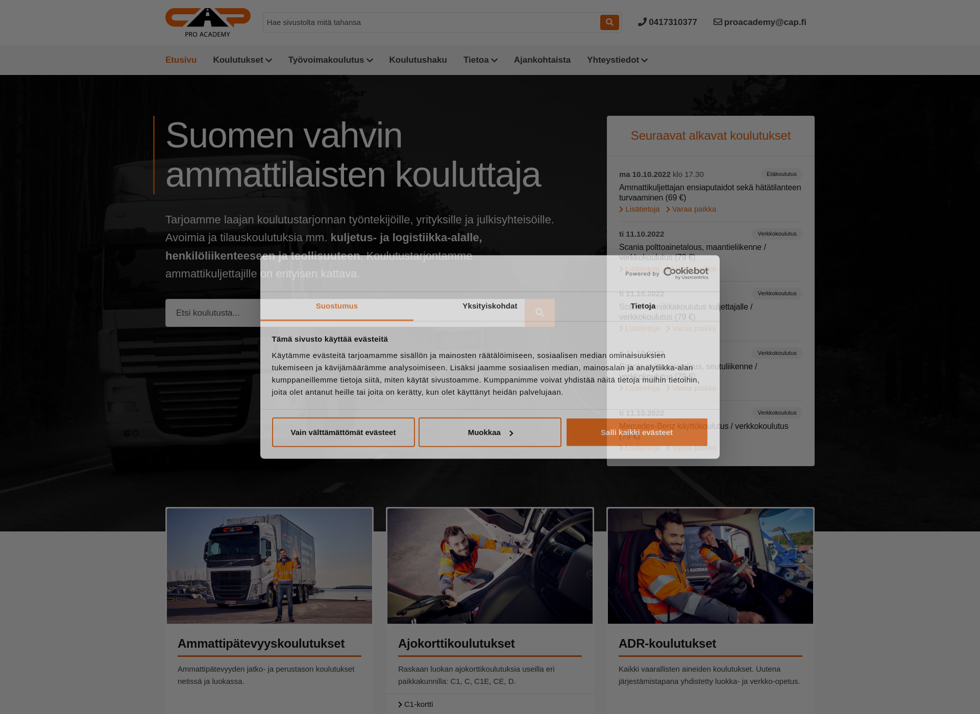 Screenshot for capammattiliikenne.fi