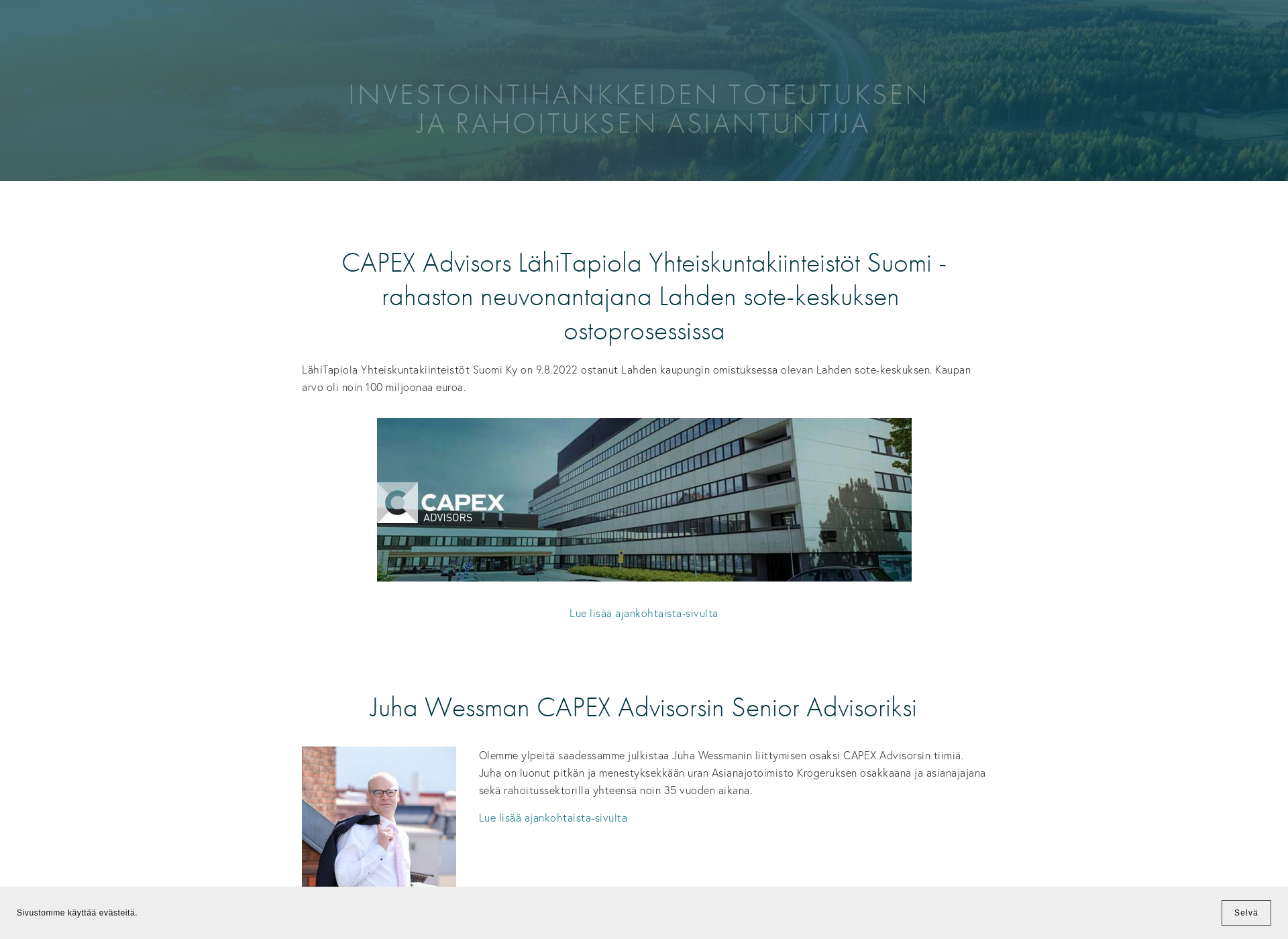 Skärmdump för capexadvisors.fi