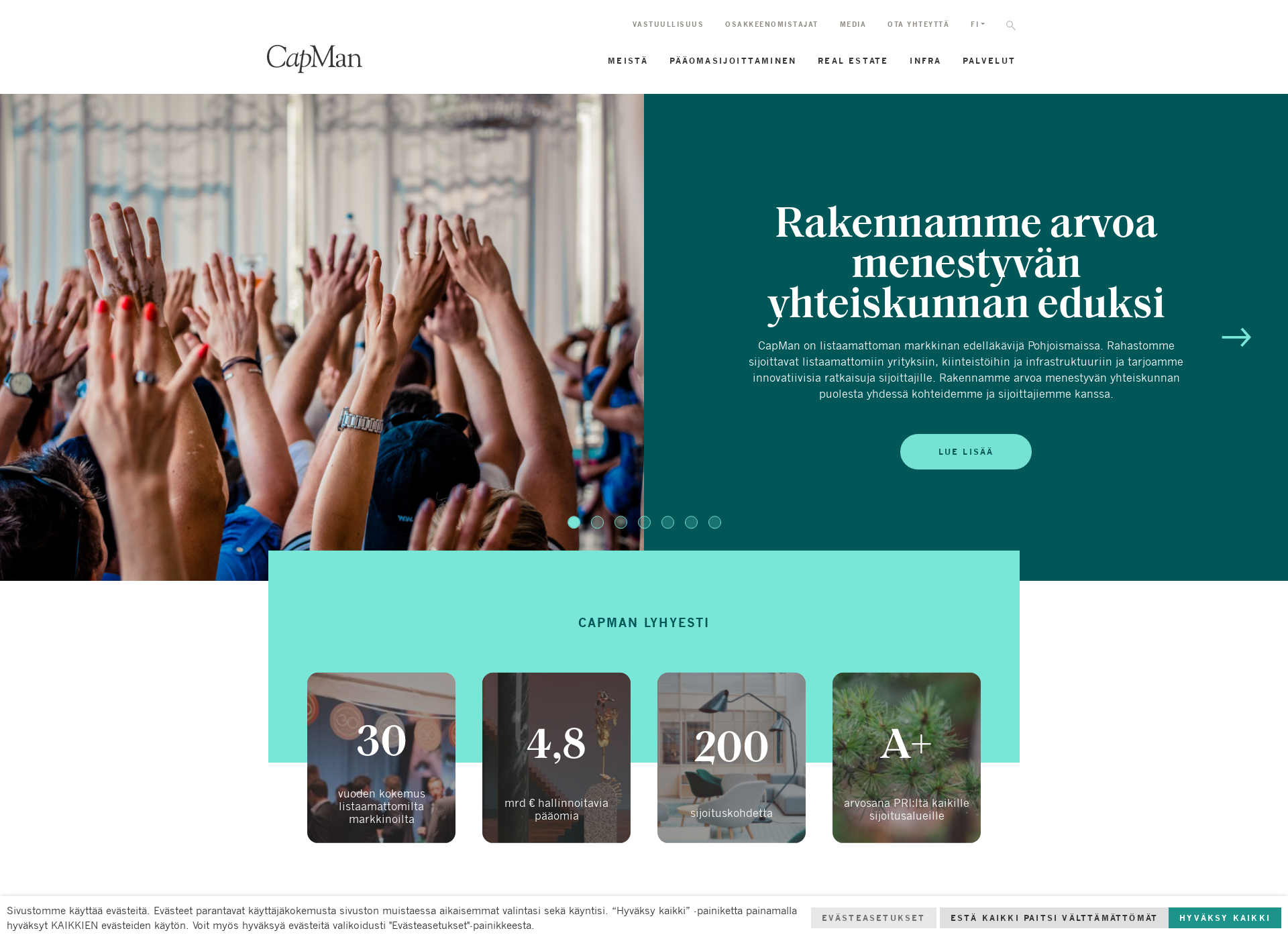 Skärmdump för capman.fi