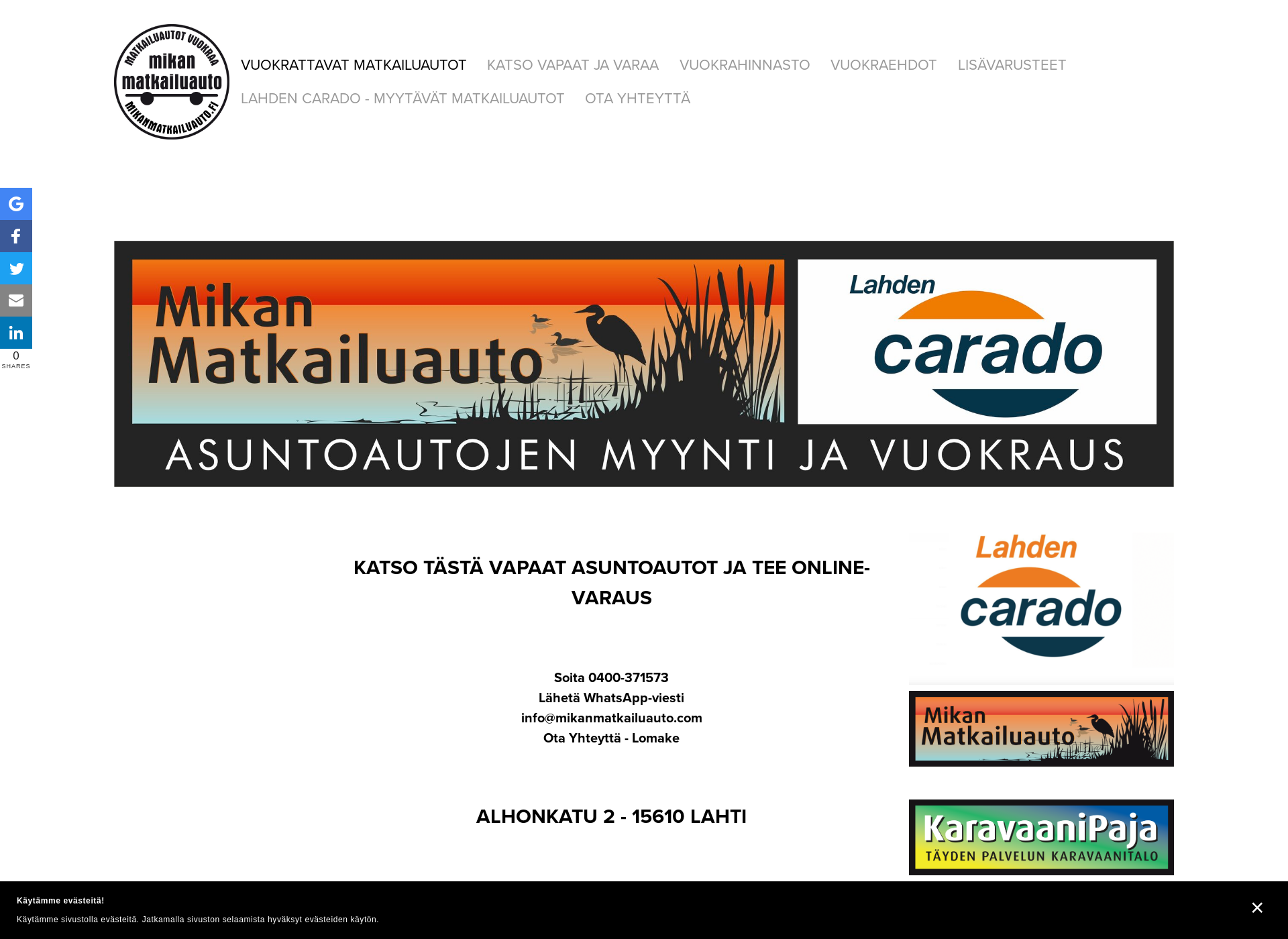 Screenshot for caradokeskus.fi
