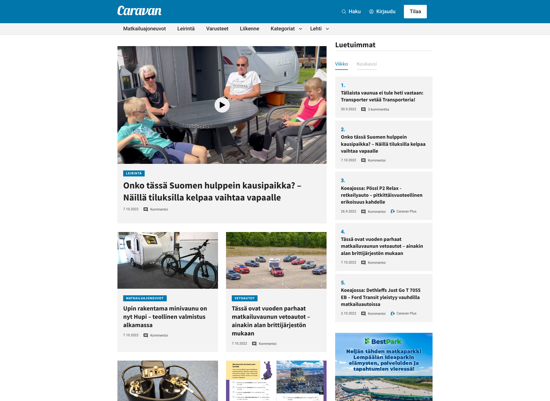 Screenshot for caravan-lehti.fi