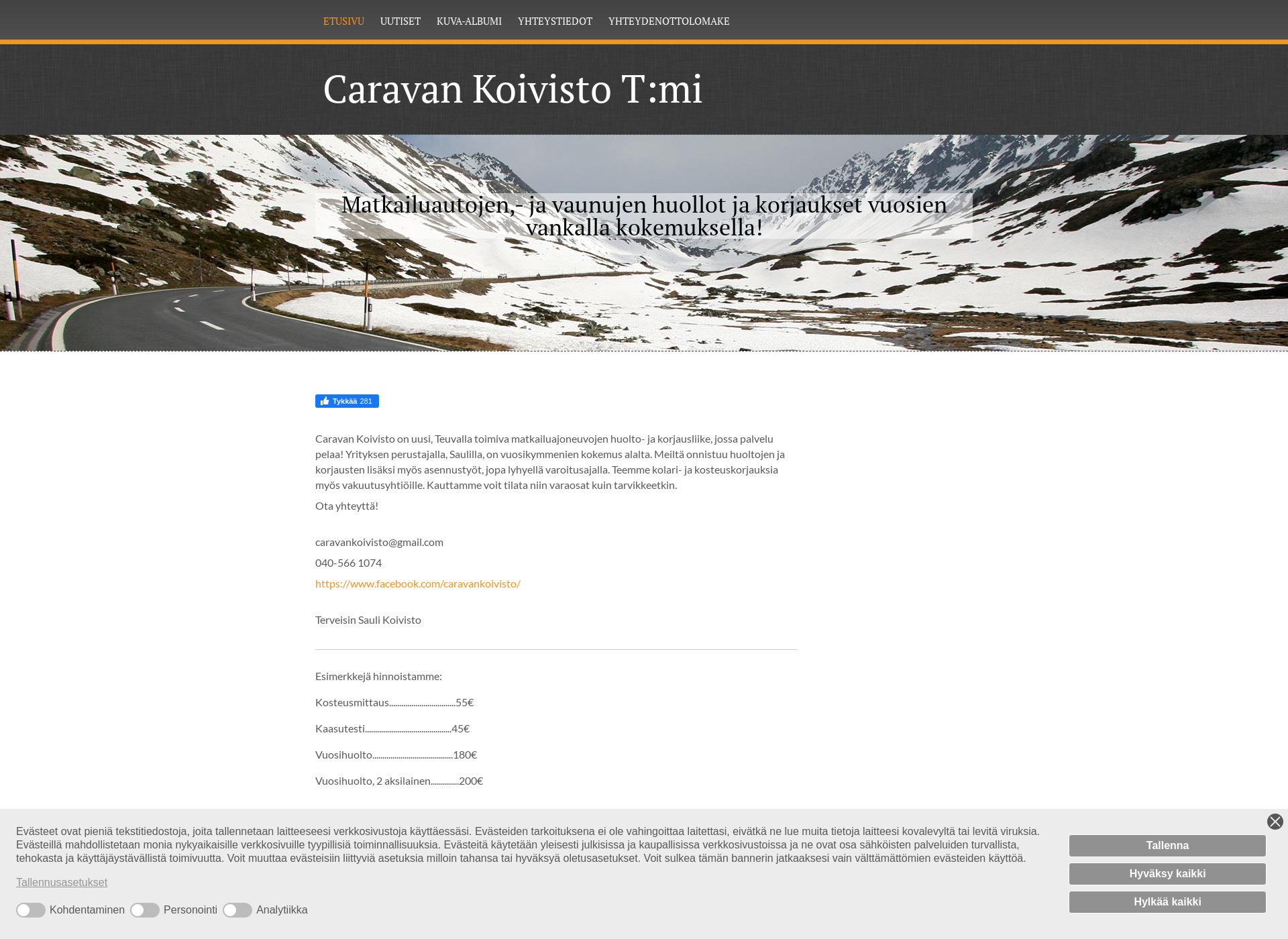 Screenshot for caravankoivisto.fi