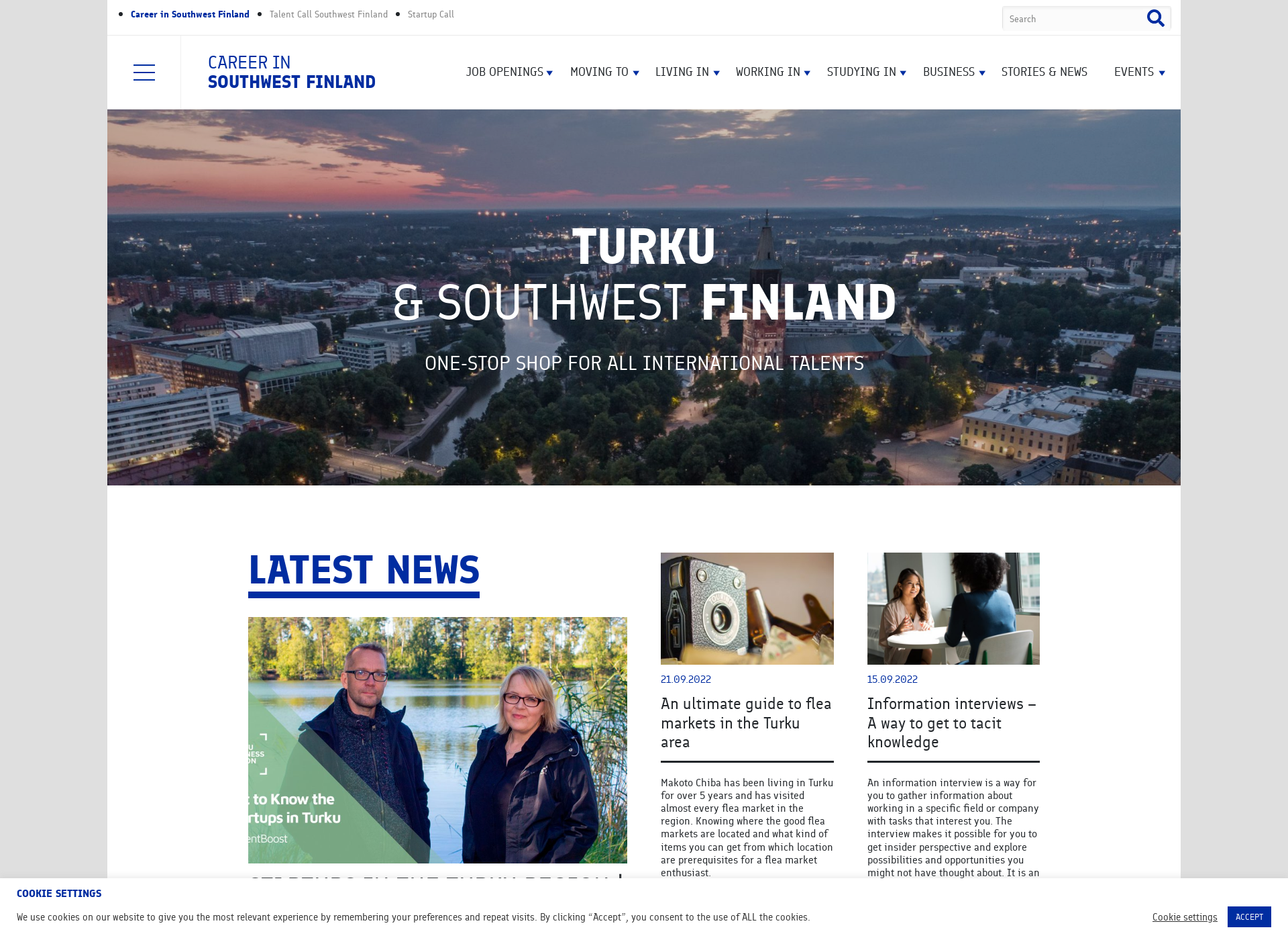 Screenshot for careerinsouthwestfinland.fi