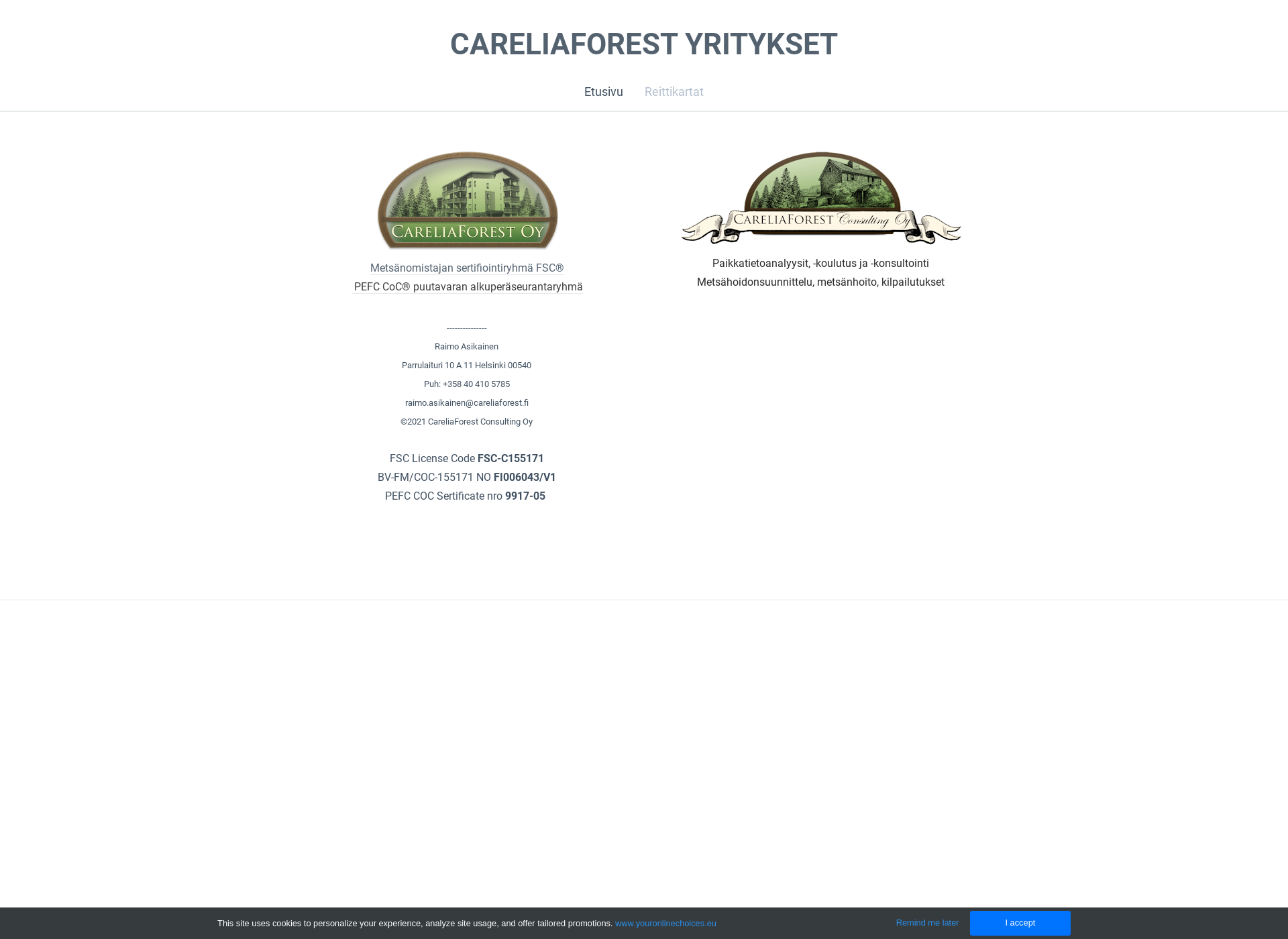 Screenshot for careliaforest.fi