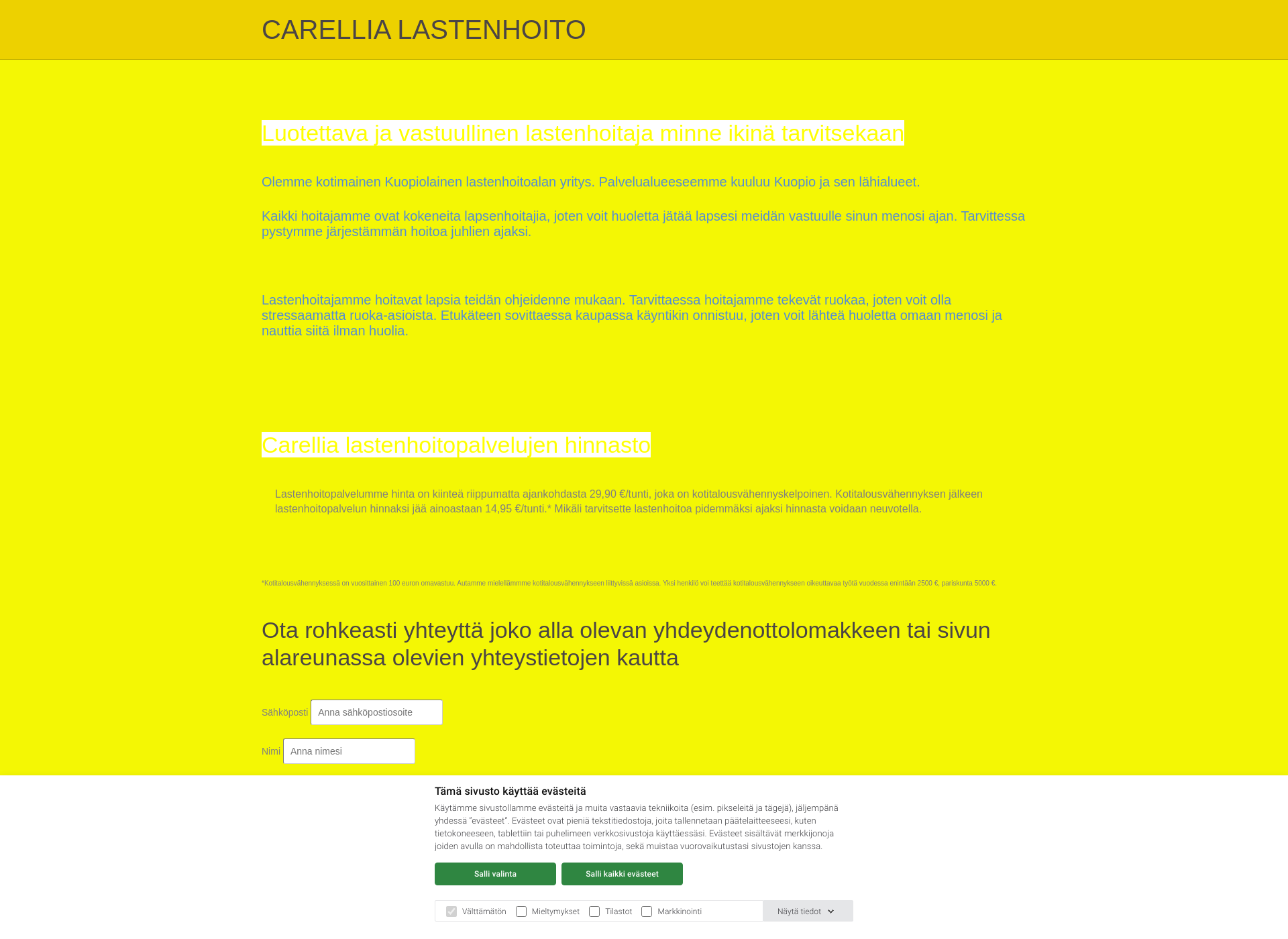 Screenshot for carellia.fi