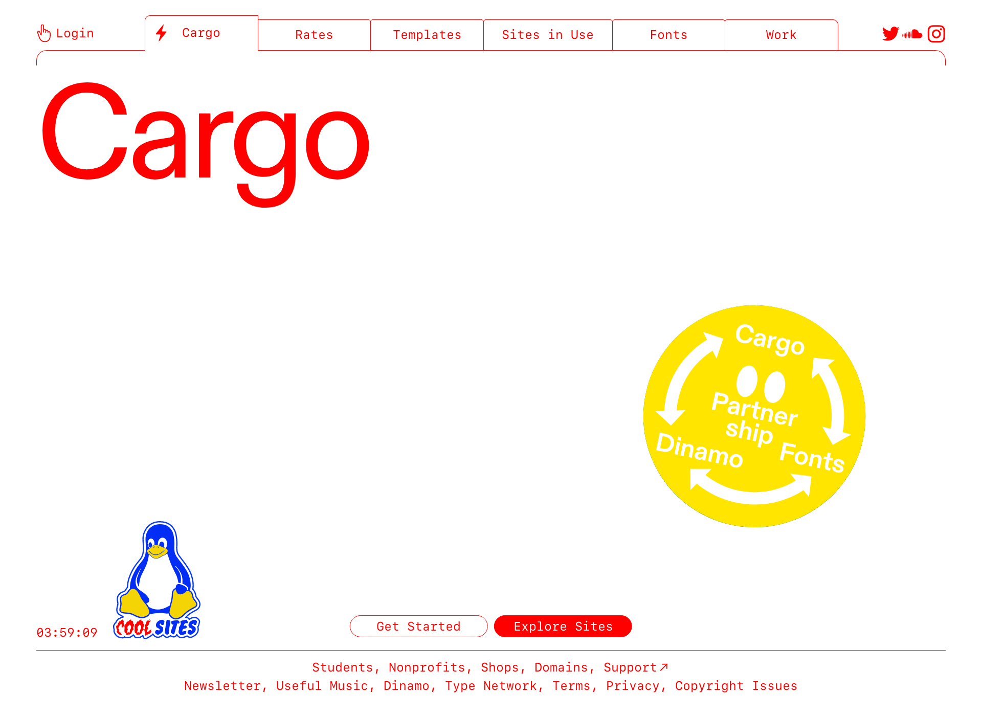 Screenshot for cargocollective.com