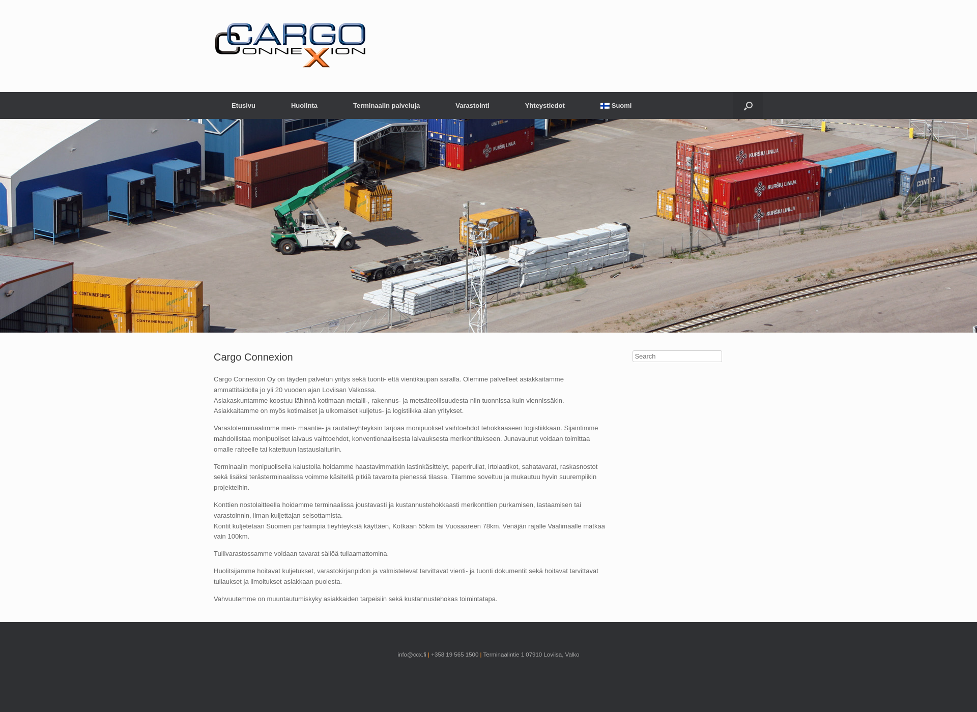Skärmdump för cargoconnexion.fi