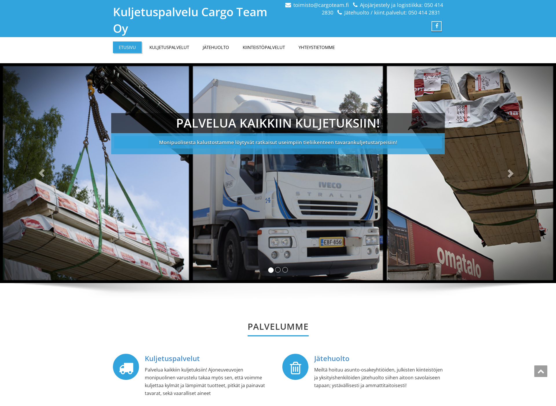 Skärmdump för cargoteam.fi