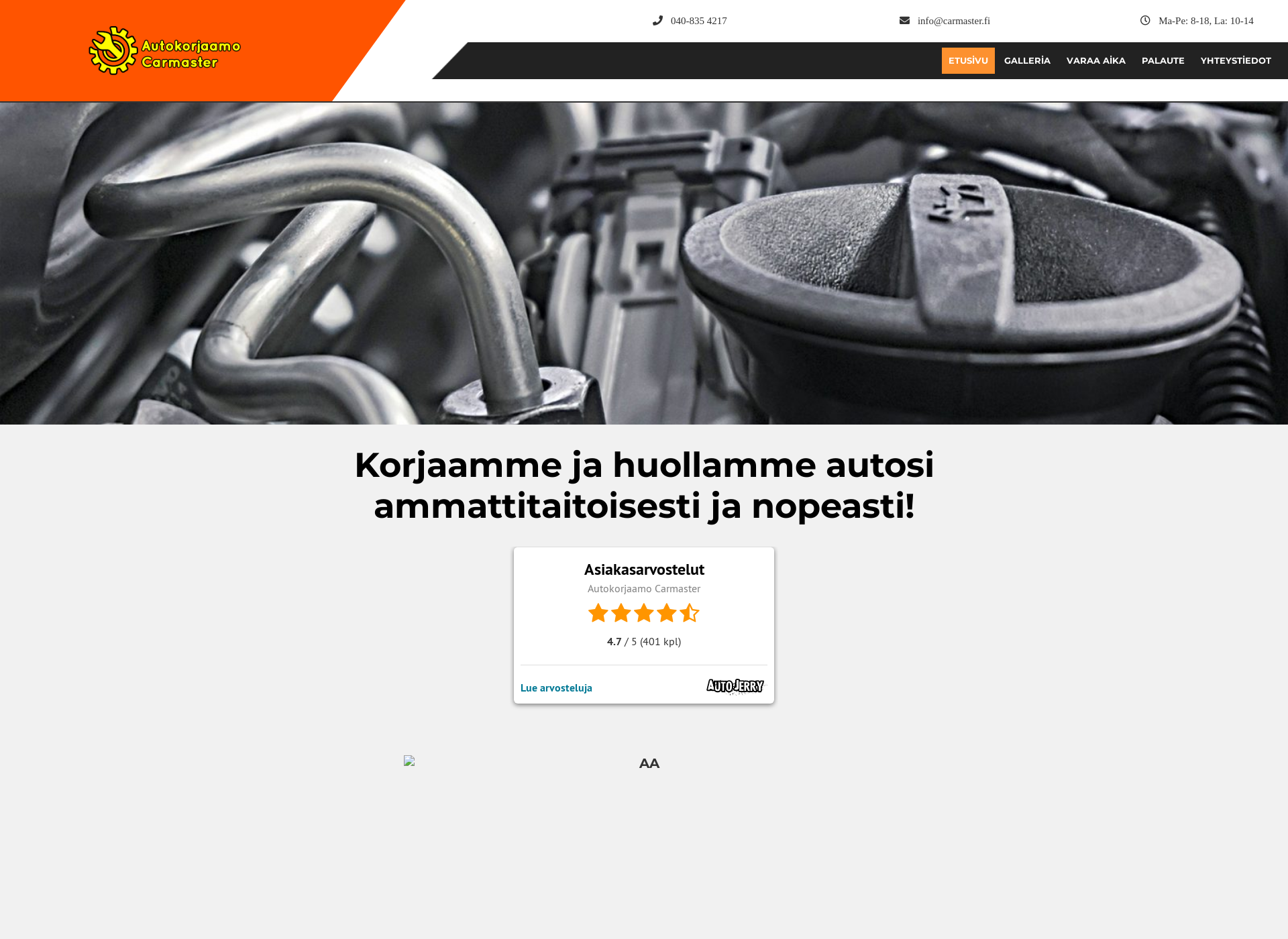 Skärmdump för carmaster.fi
