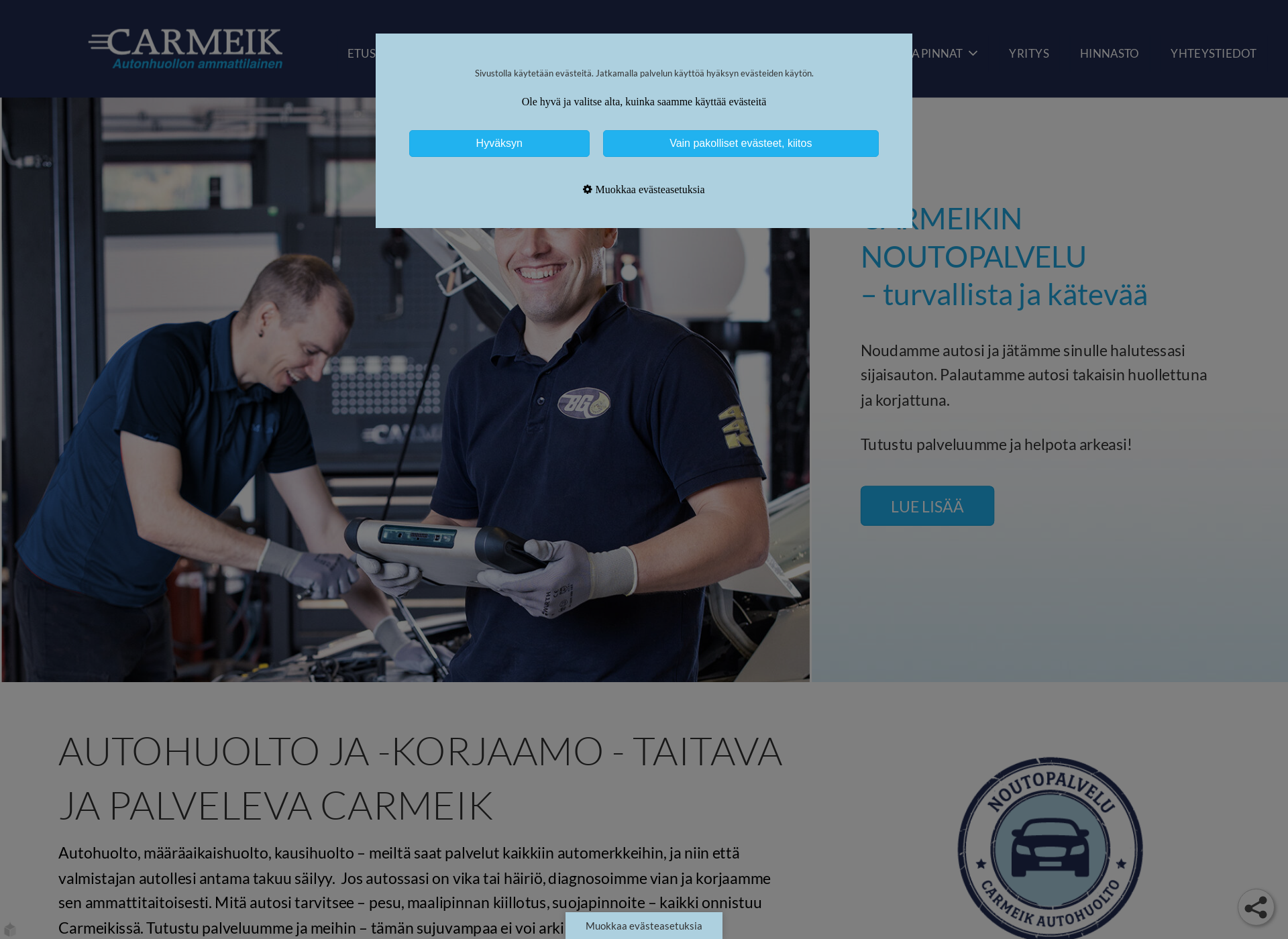 Skärmdump för carmeik.fi