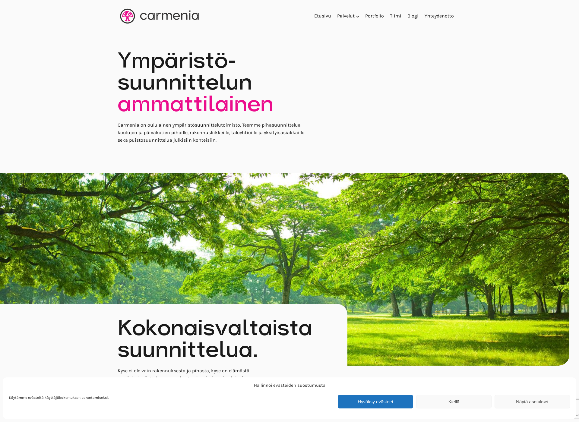 Skärmdump för carmenia.fi