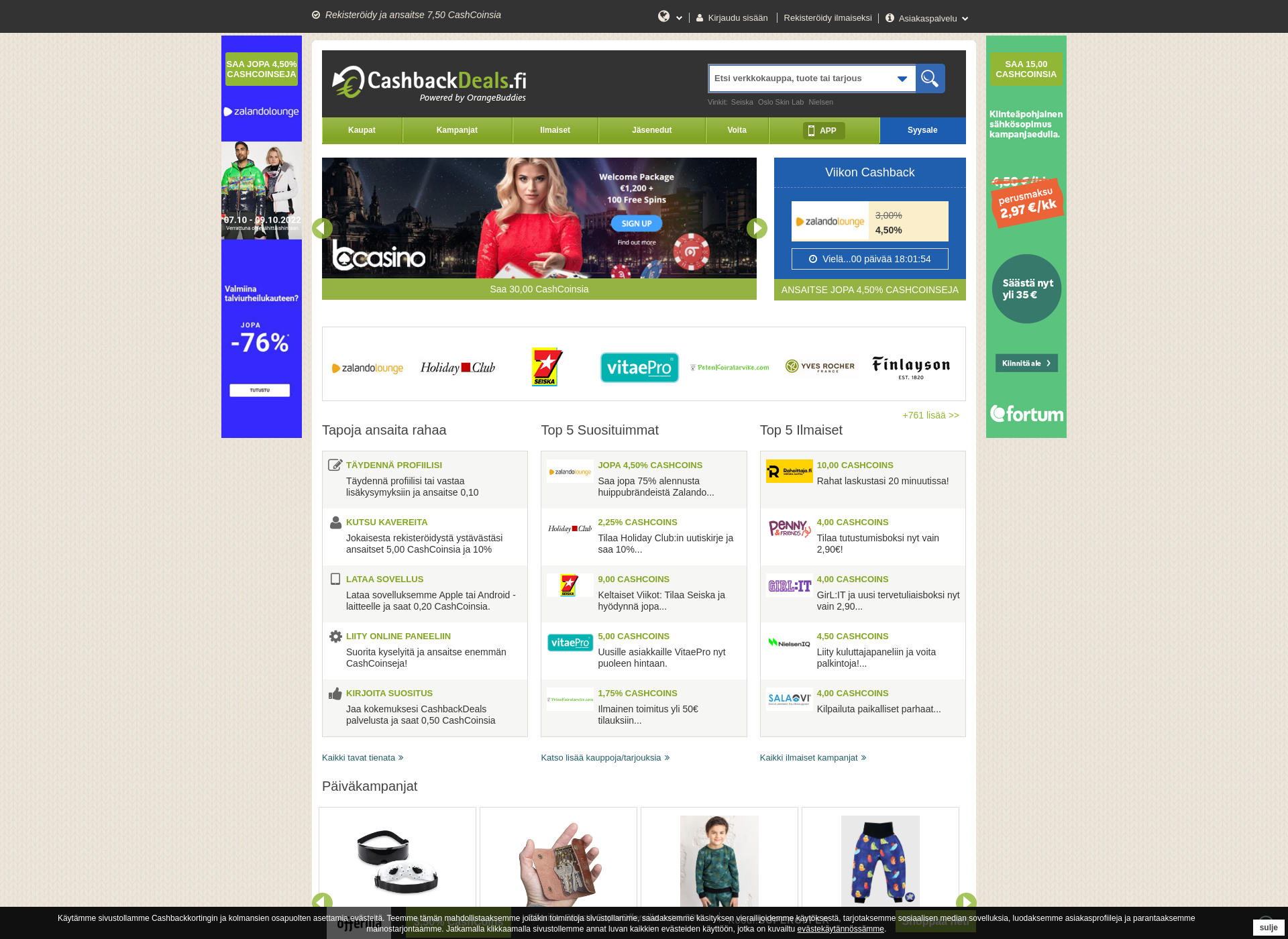 Screenshot for cashbackdeals.fi