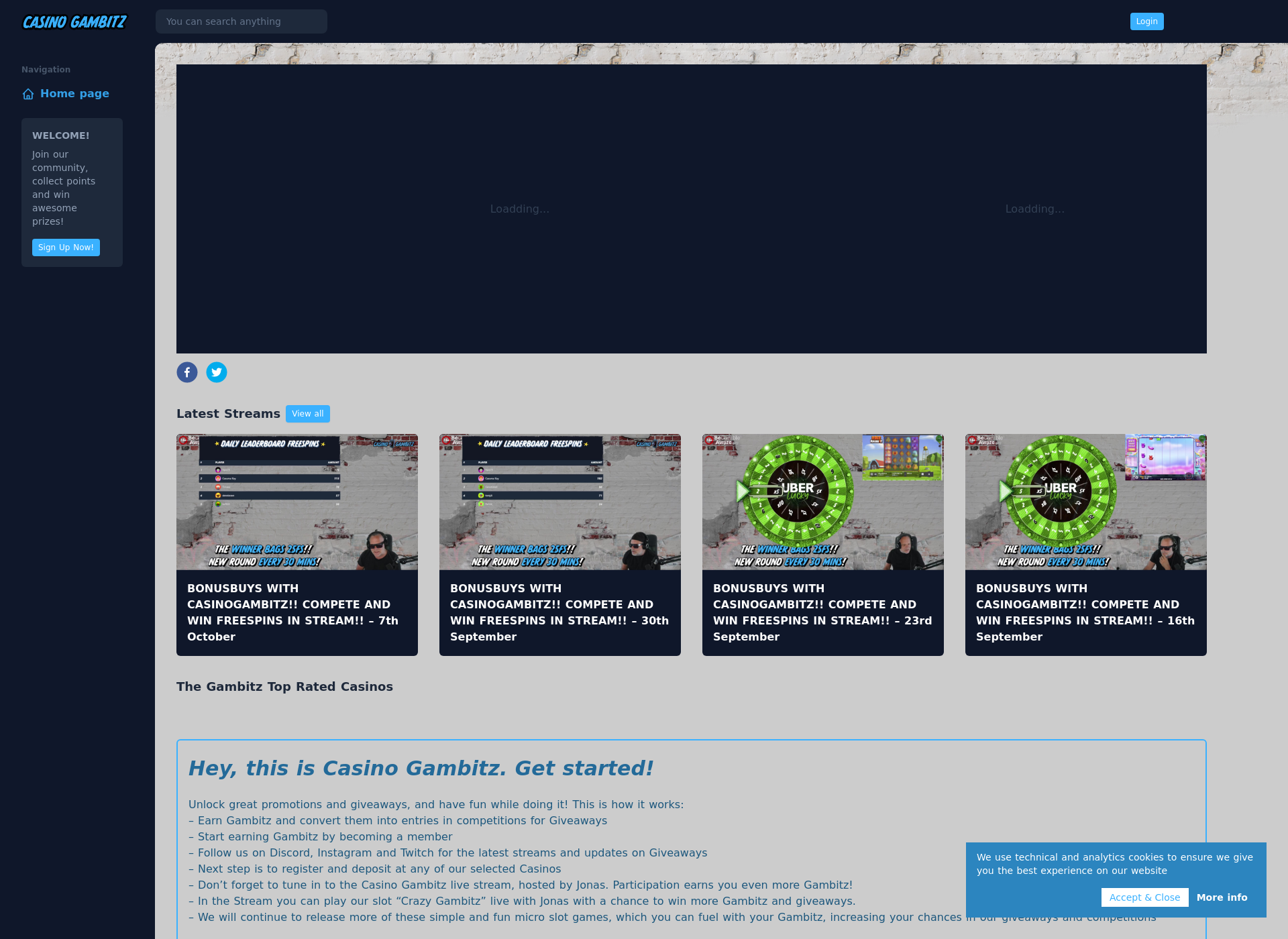 Screenshot for casinogambitz.fi