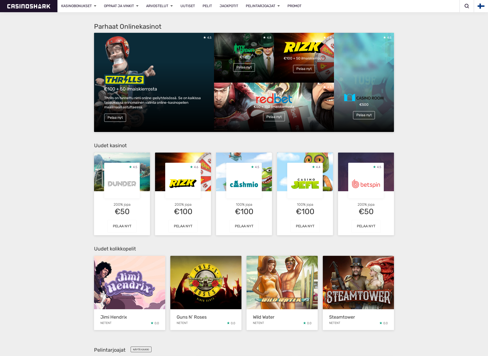 Screenshot for casinoshark.fi