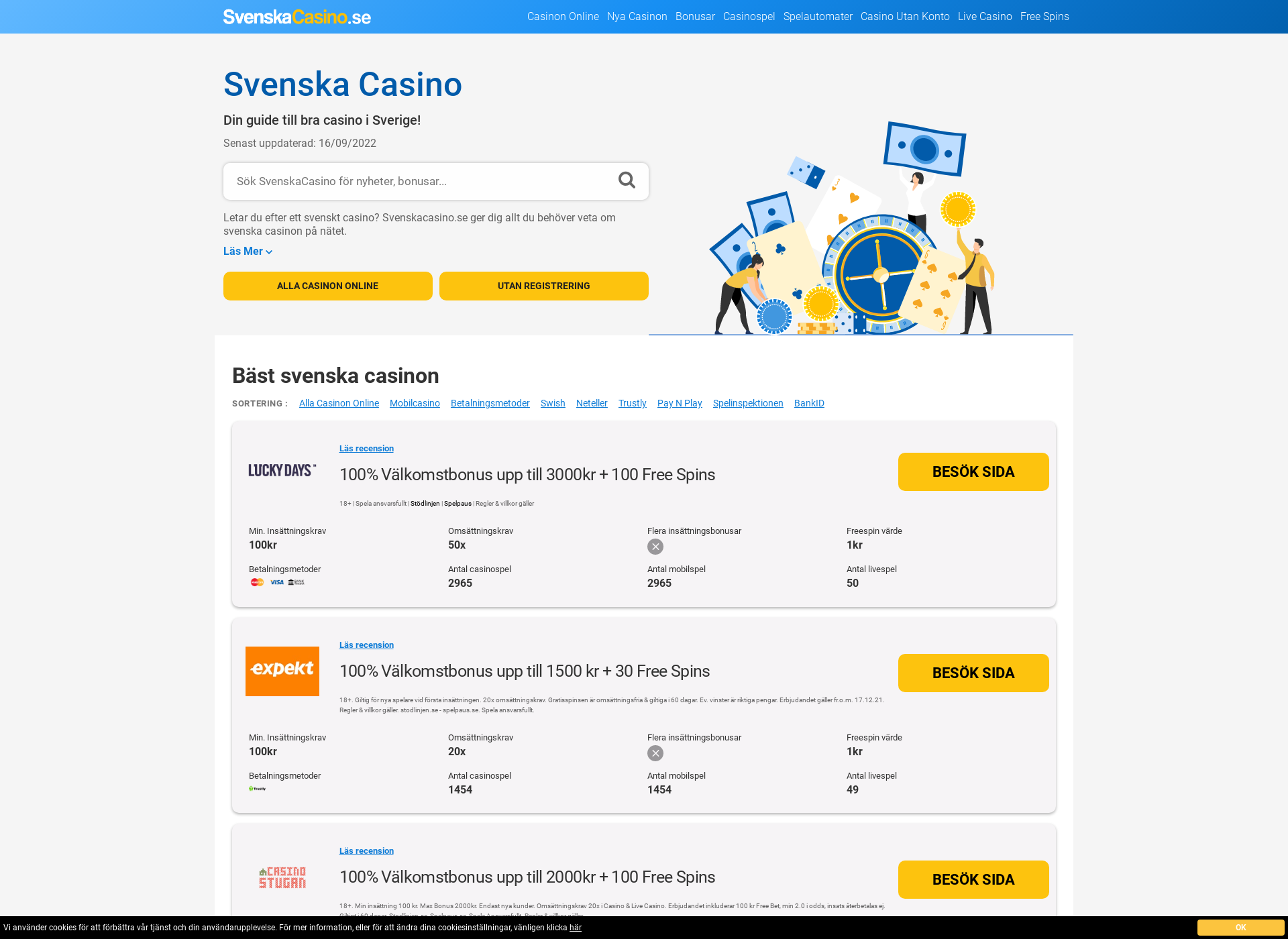 Skärmdump för casinosource.fi