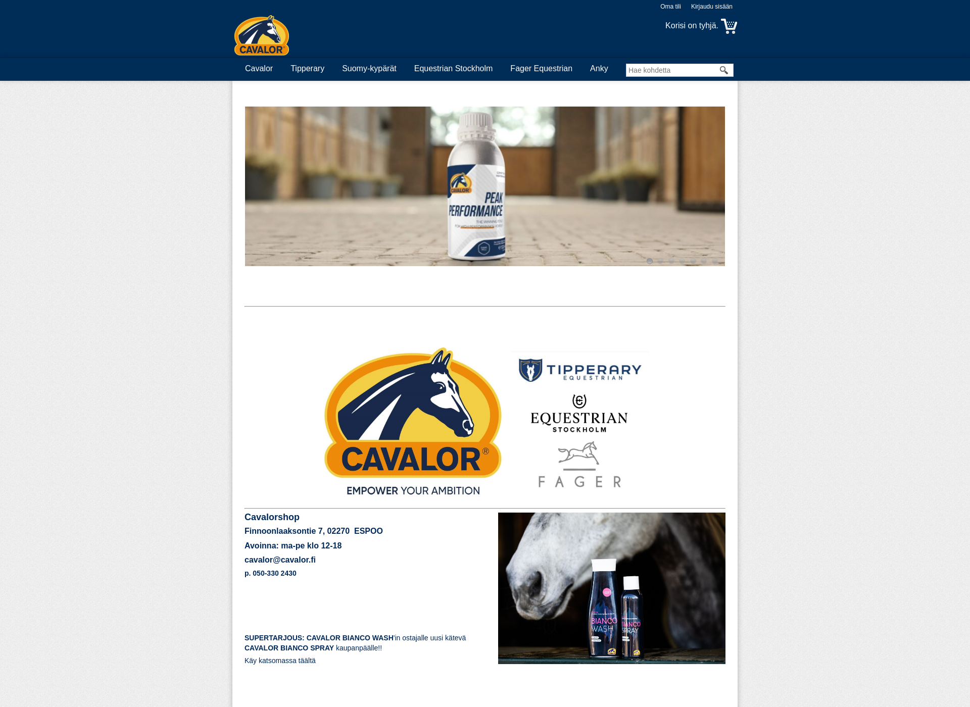 Screenshot for cavalorshop.fi