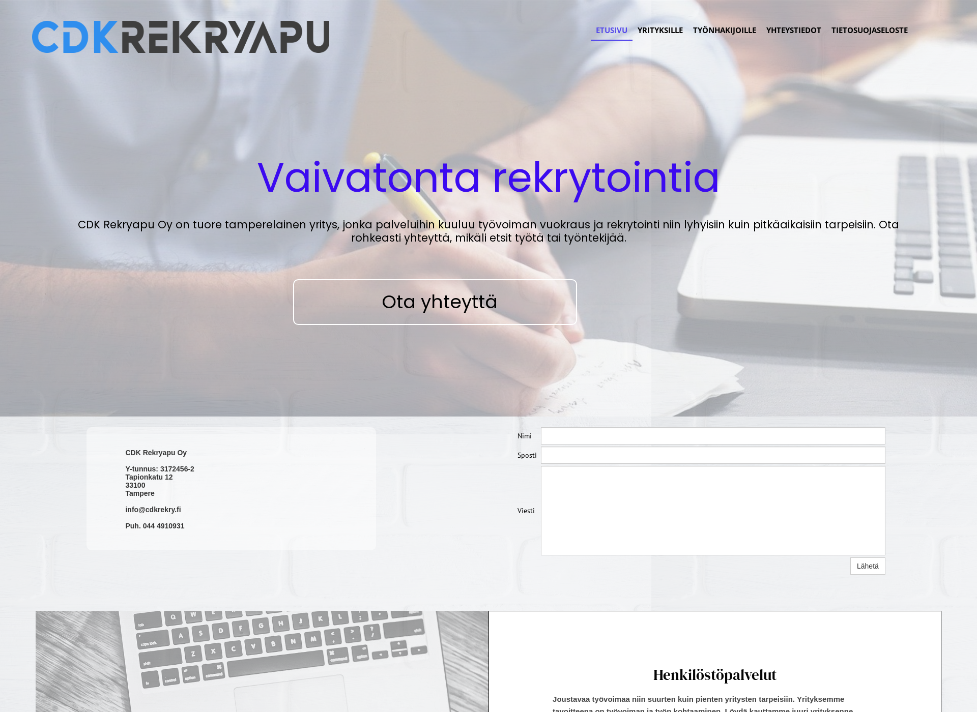 Screenshot for cdkrekry.fi