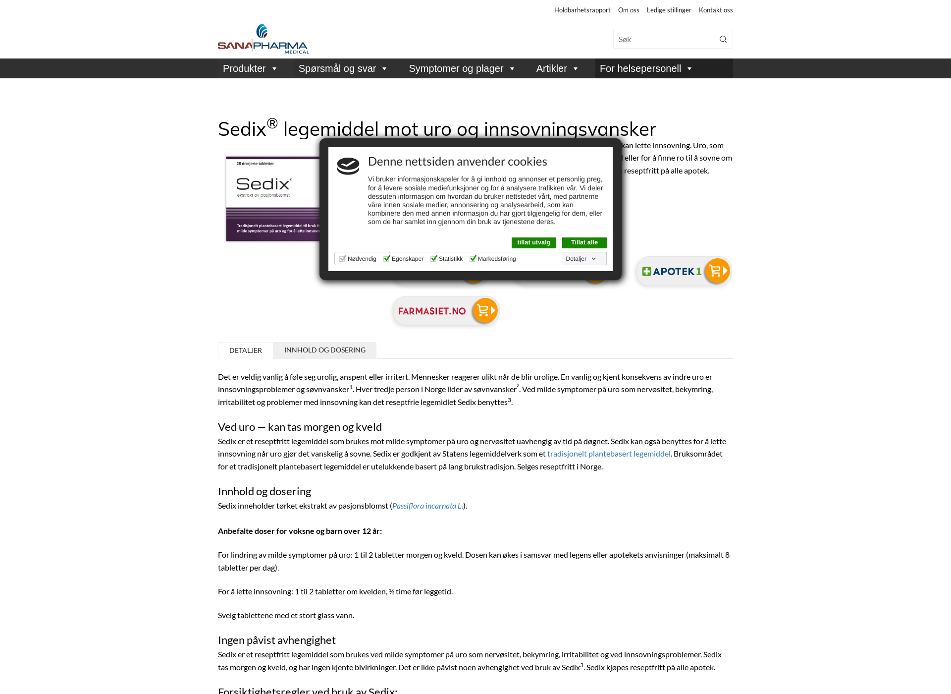 Skärmdump för cedix.fi