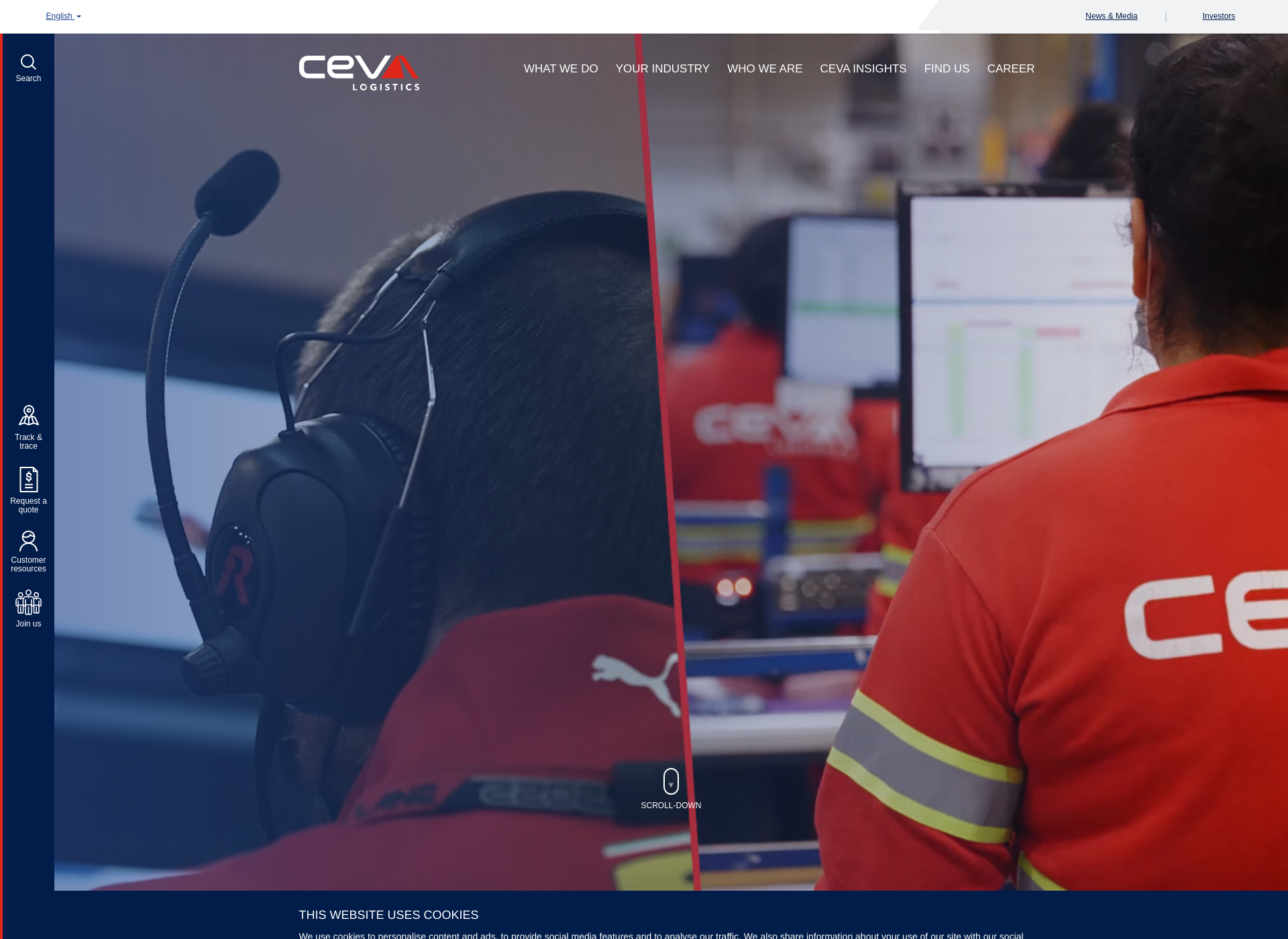 Skärmdump för cevalogistics.fi