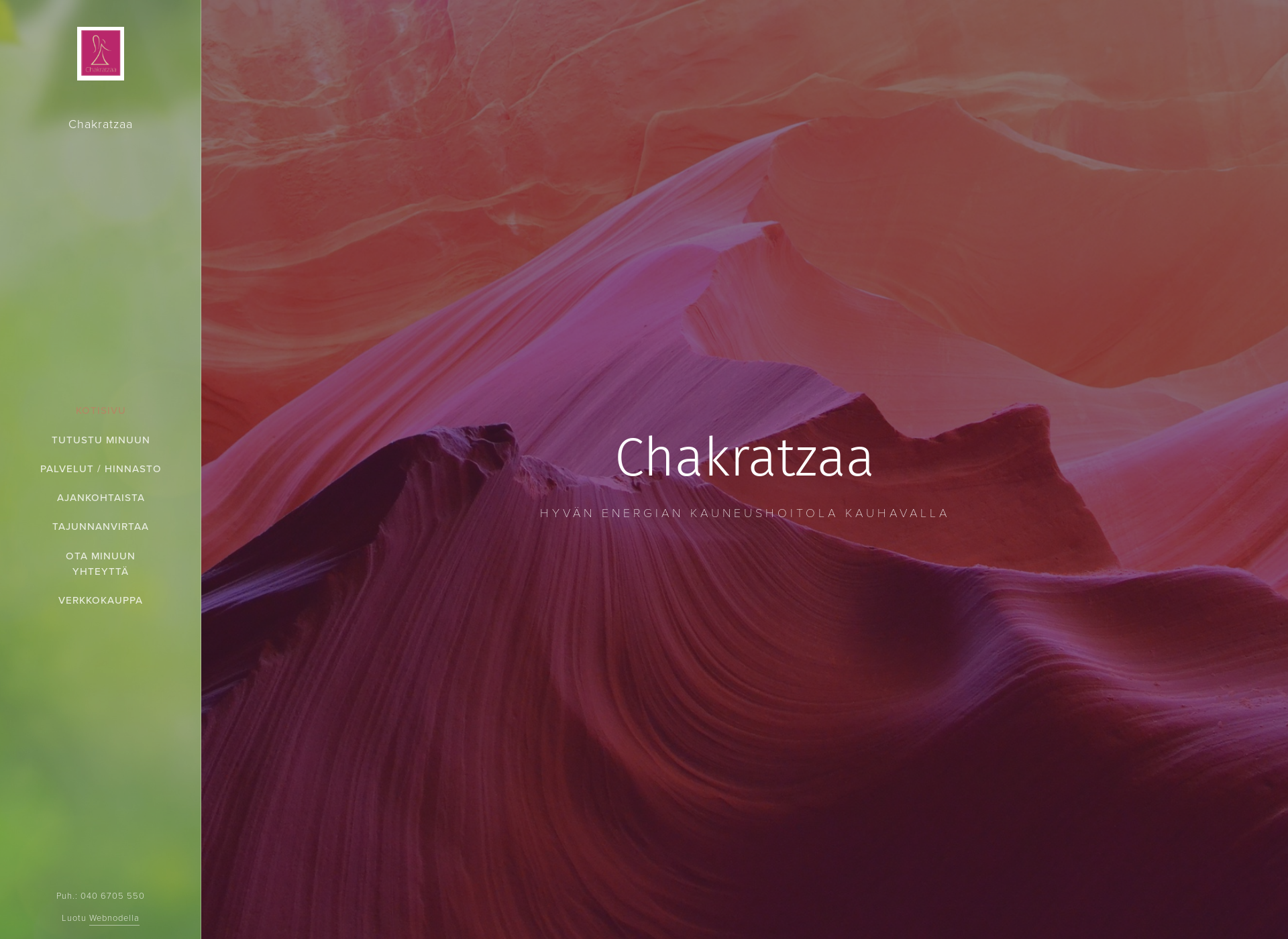 Skärmdump för chakratzaa.fi