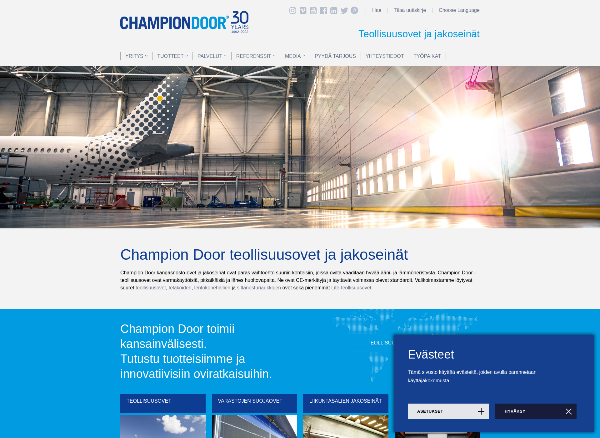 Skärmdump för championdoor.fi