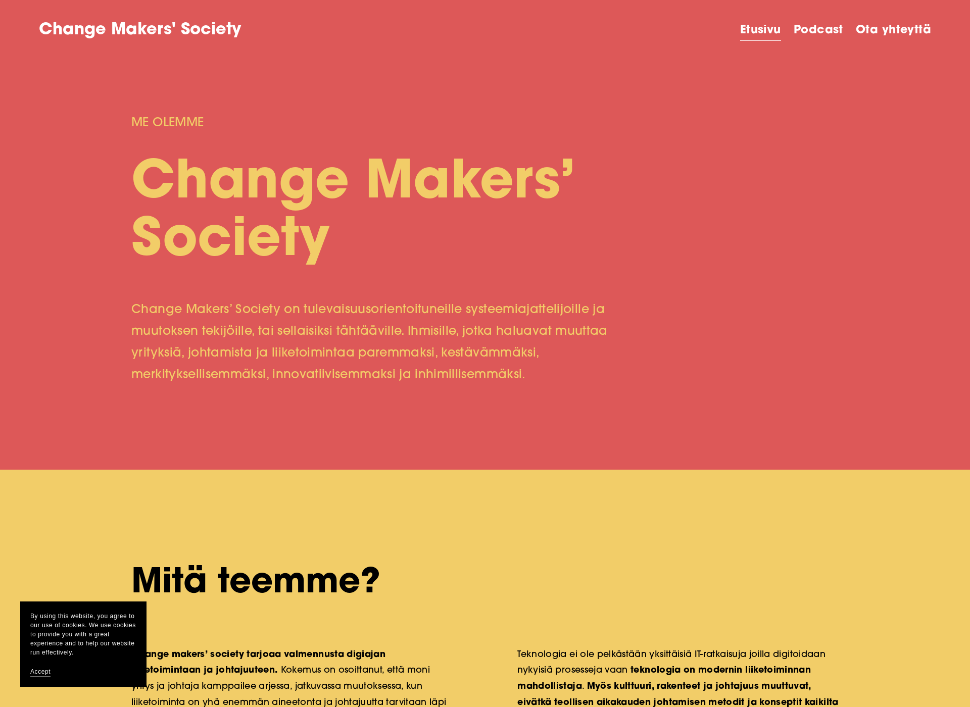Skärmdump för changemakerssociety.fi