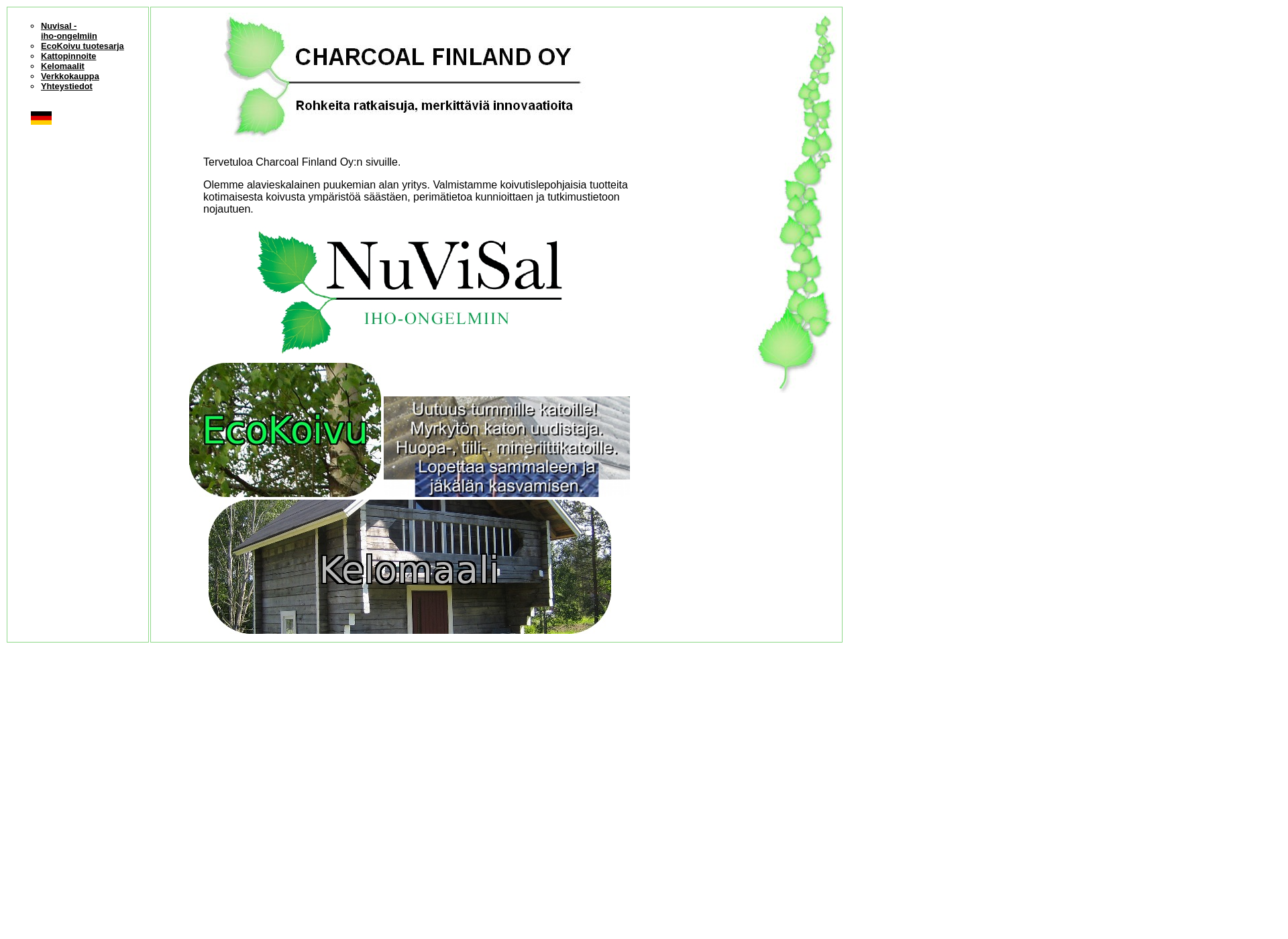 Skärmdump för charcoalfinland.fi