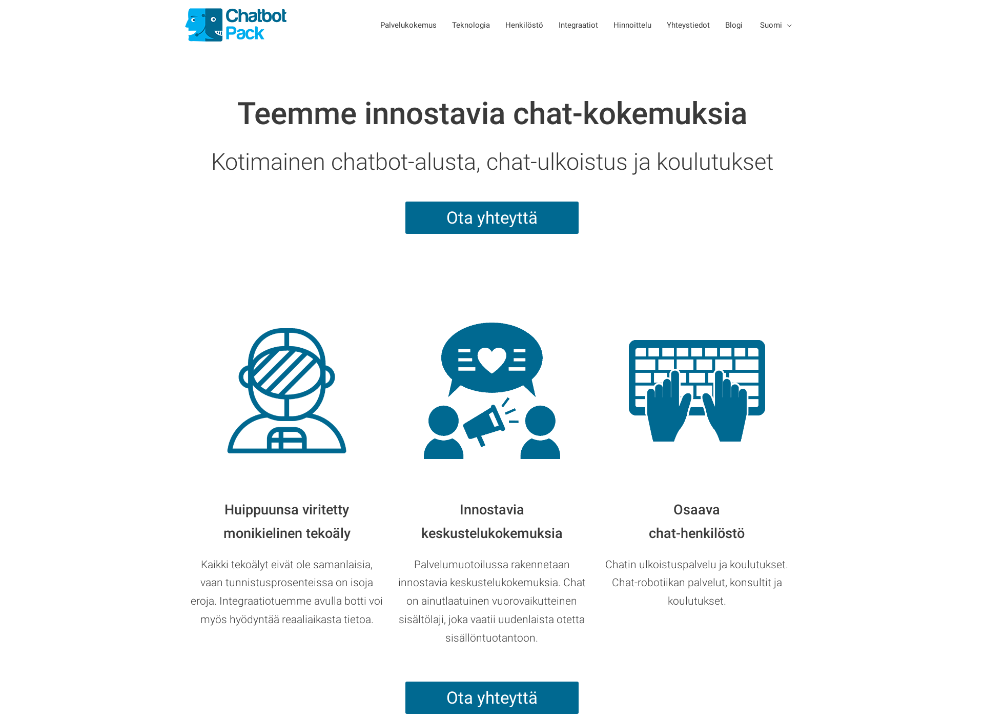 Skärmdump för chatbotpack.fi