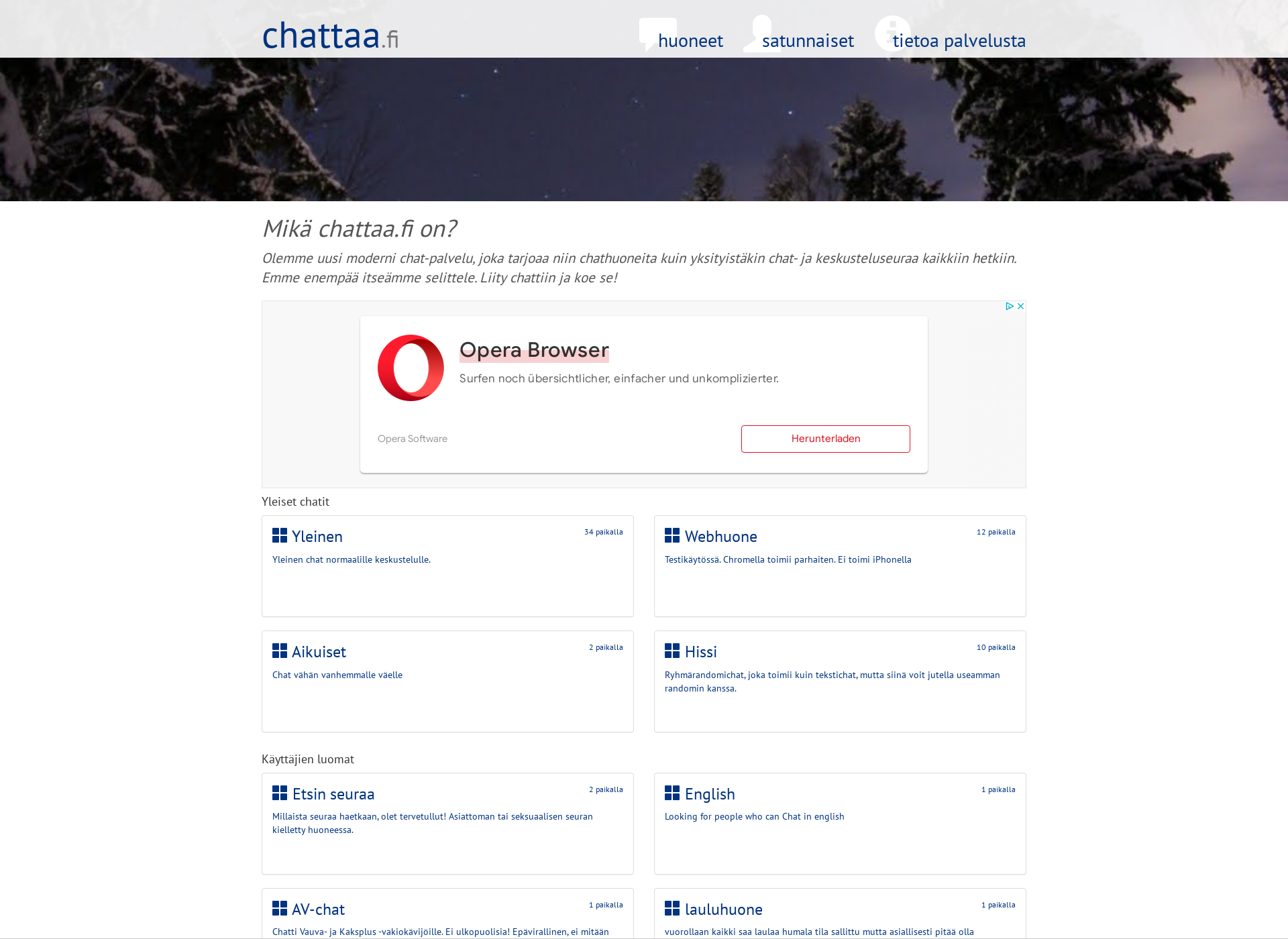 Skärmdump för chattaa.fi