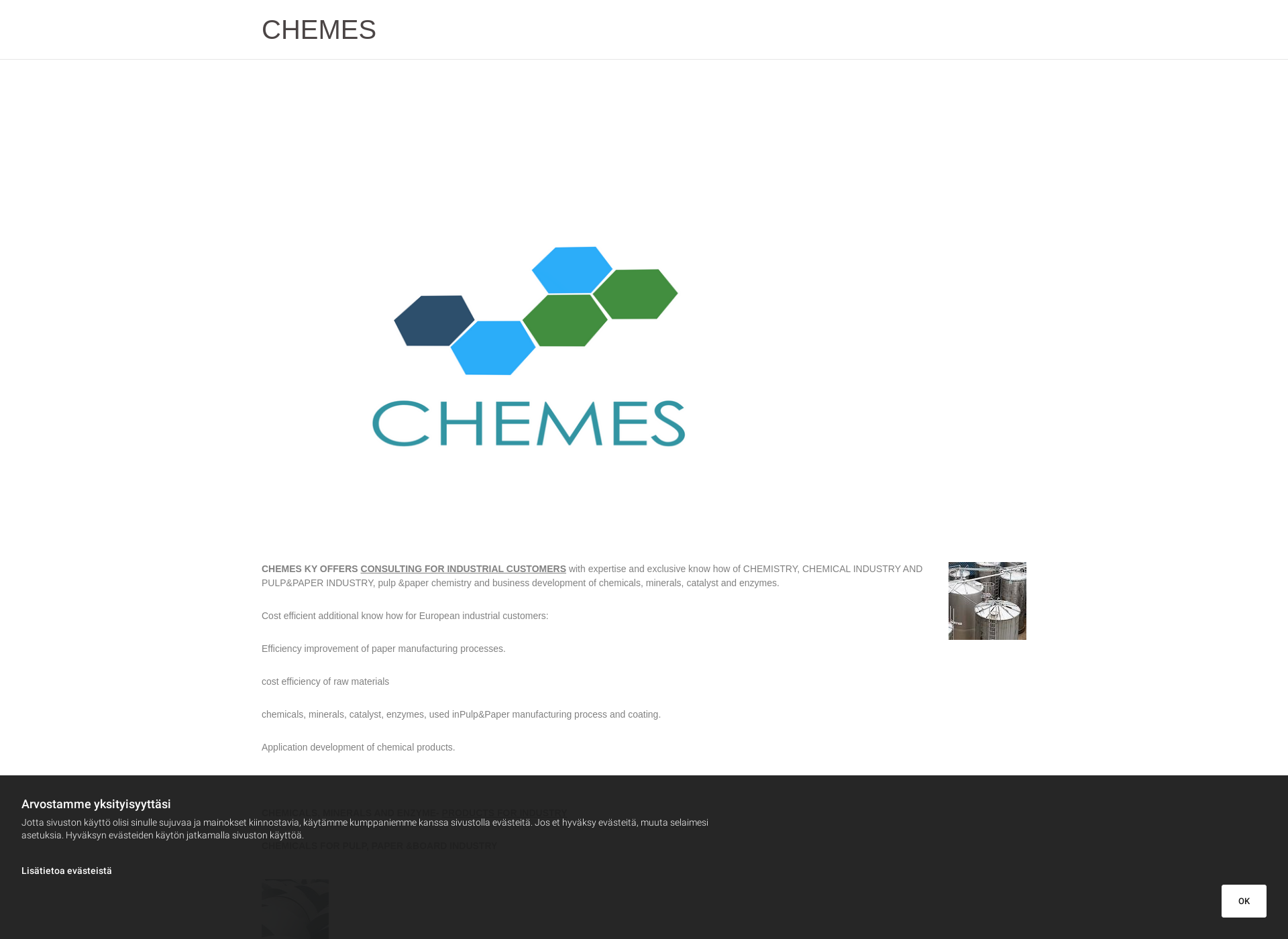 Skärmdump för chemes.fi